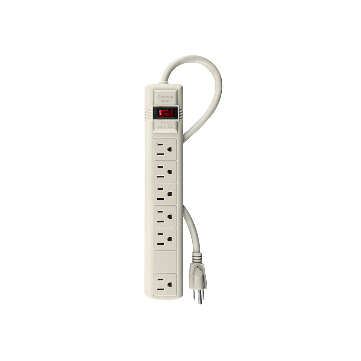 Multicontacto uso doméstico, 6 entradas,16 AWG