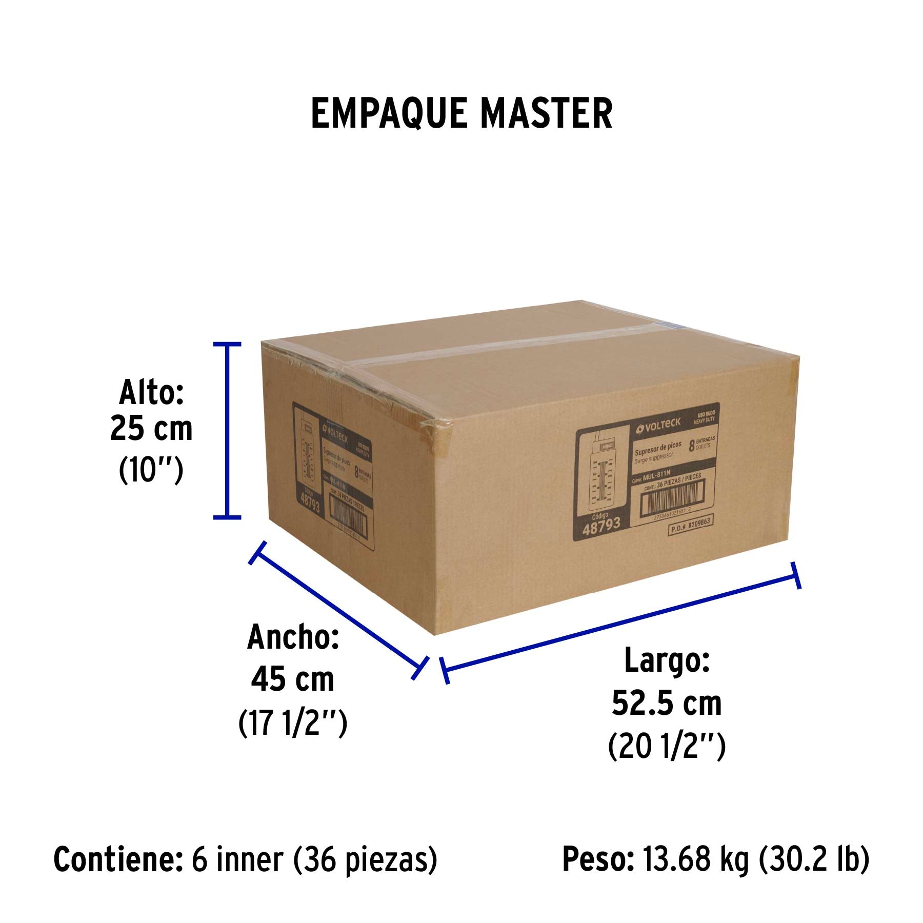 Multicontacto uso rudo 8 entradas sup. de picos 460 J, negro