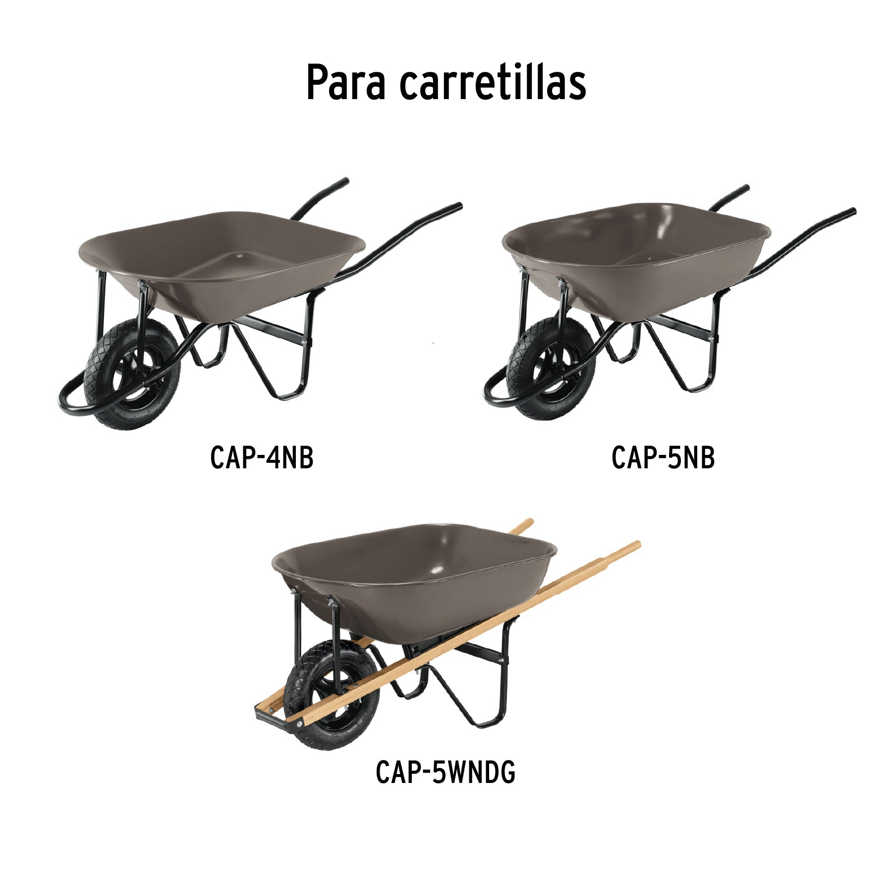 Llanta reforzada, 14" para carretilla, pretul