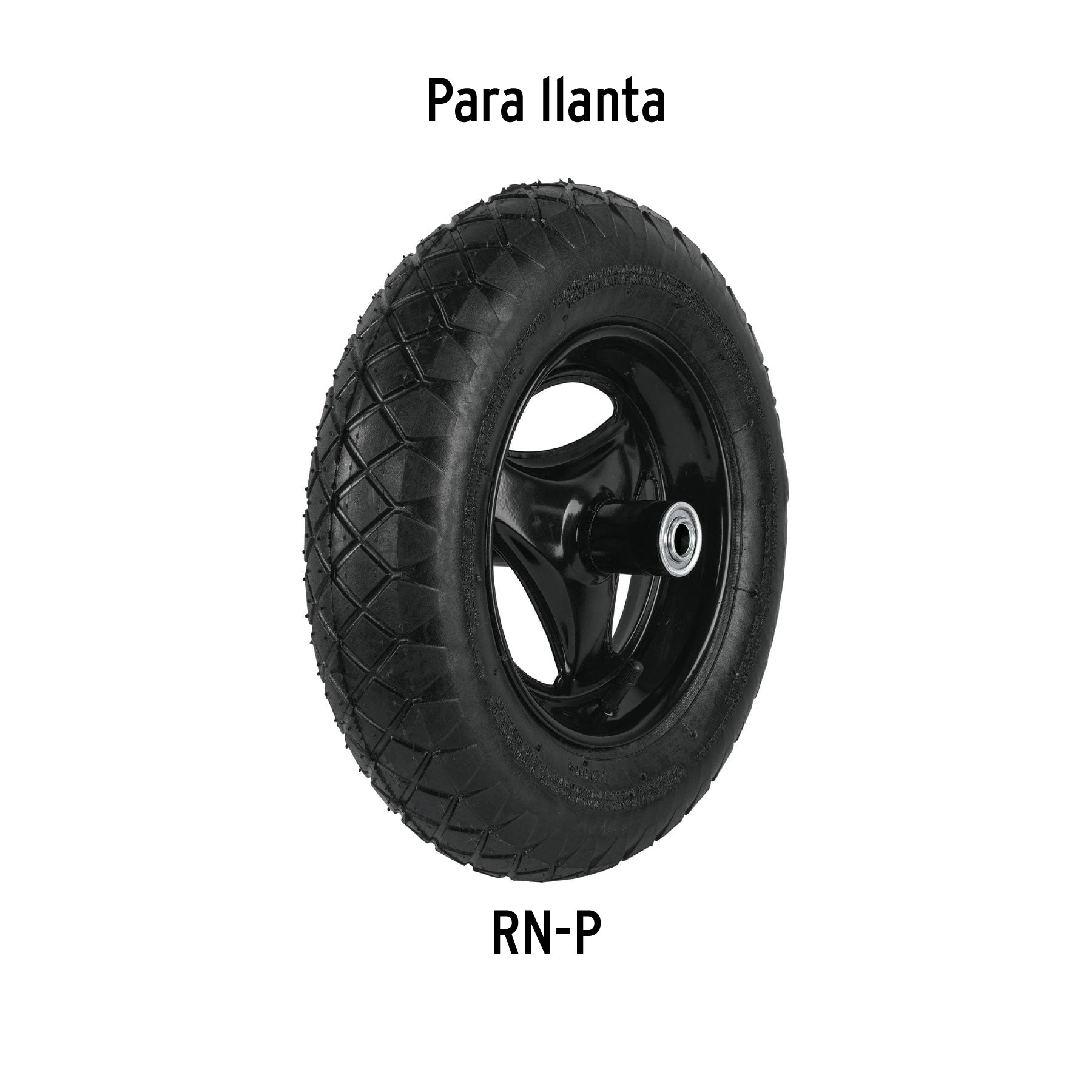 Llanta reforzada, 14" para carretilla, pretul