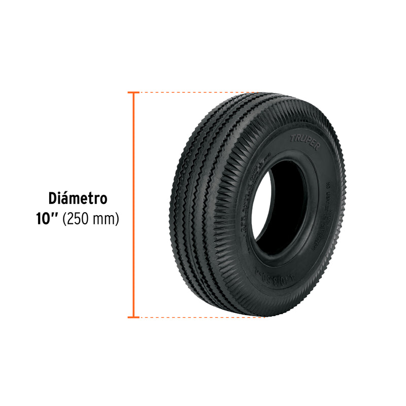 Rueda neumática de 10" sin cámara, TRUPER