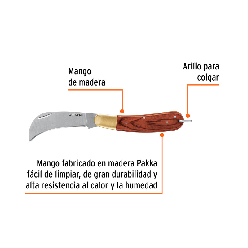 Cuchillo abatible para electricista, 8"