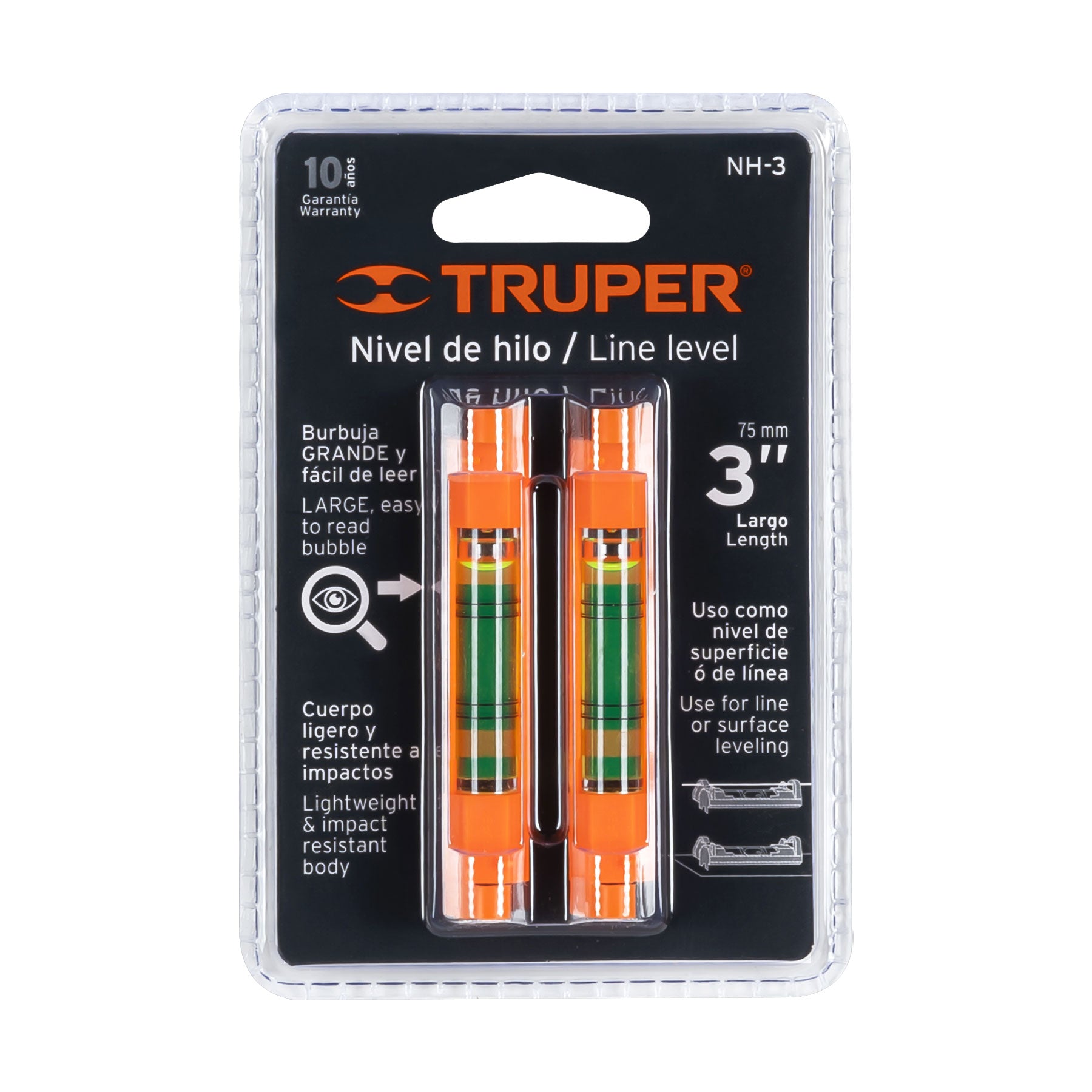 Niveles de hilo en blister, 2 piezas