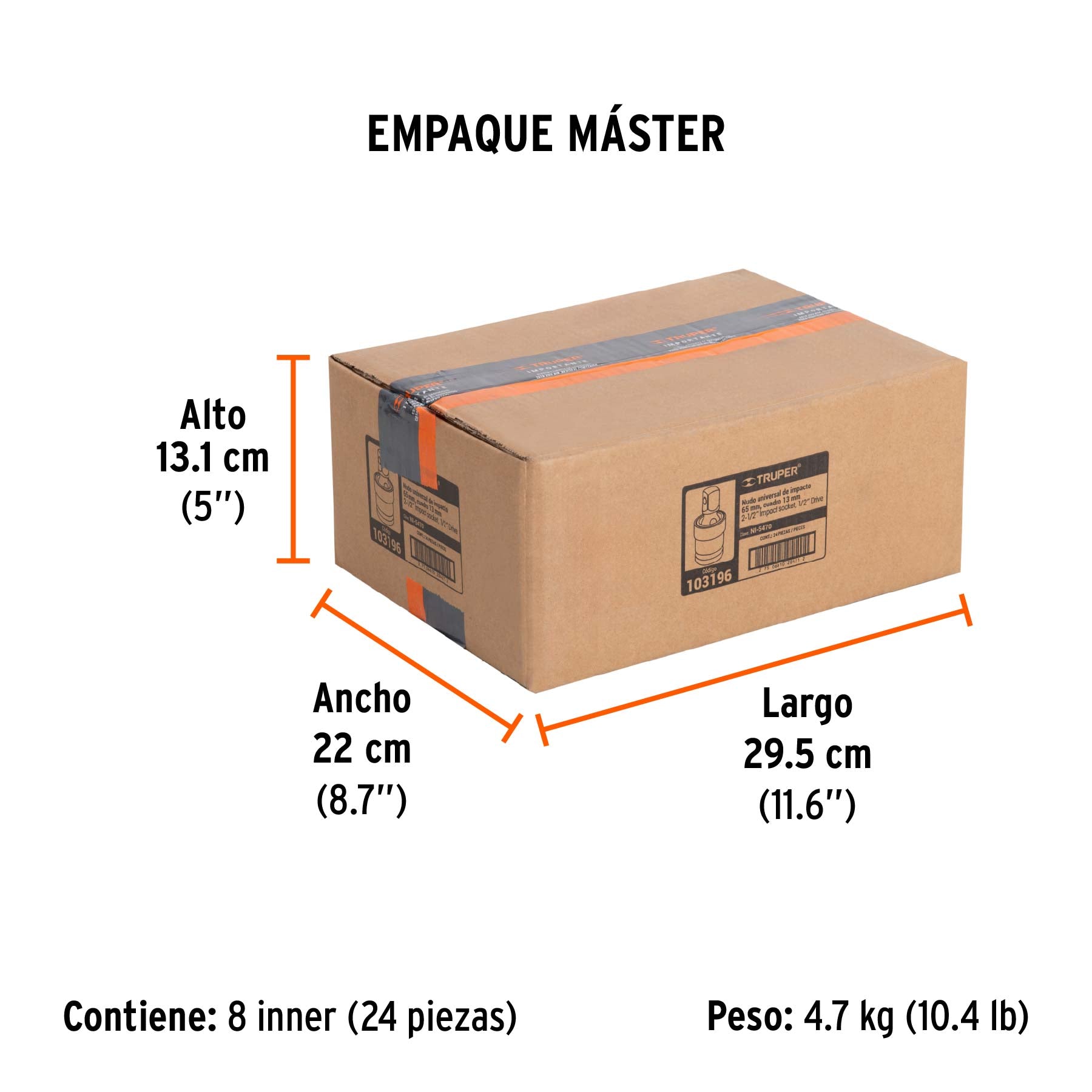 Nudo universal para dados de impacto cuadro 1/2', Truper