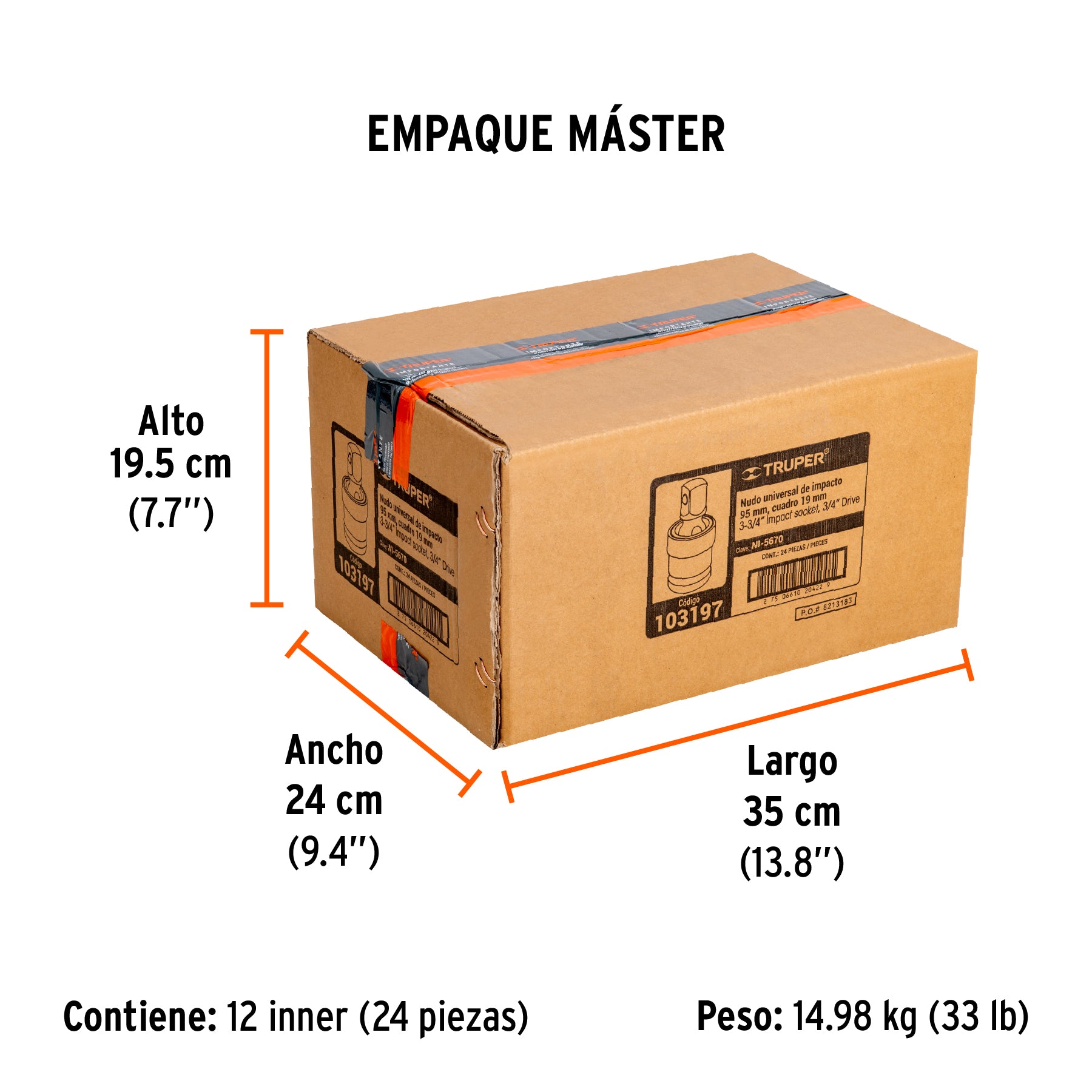 Nudo universal para dados de impacto cuadro 3/4', Truper