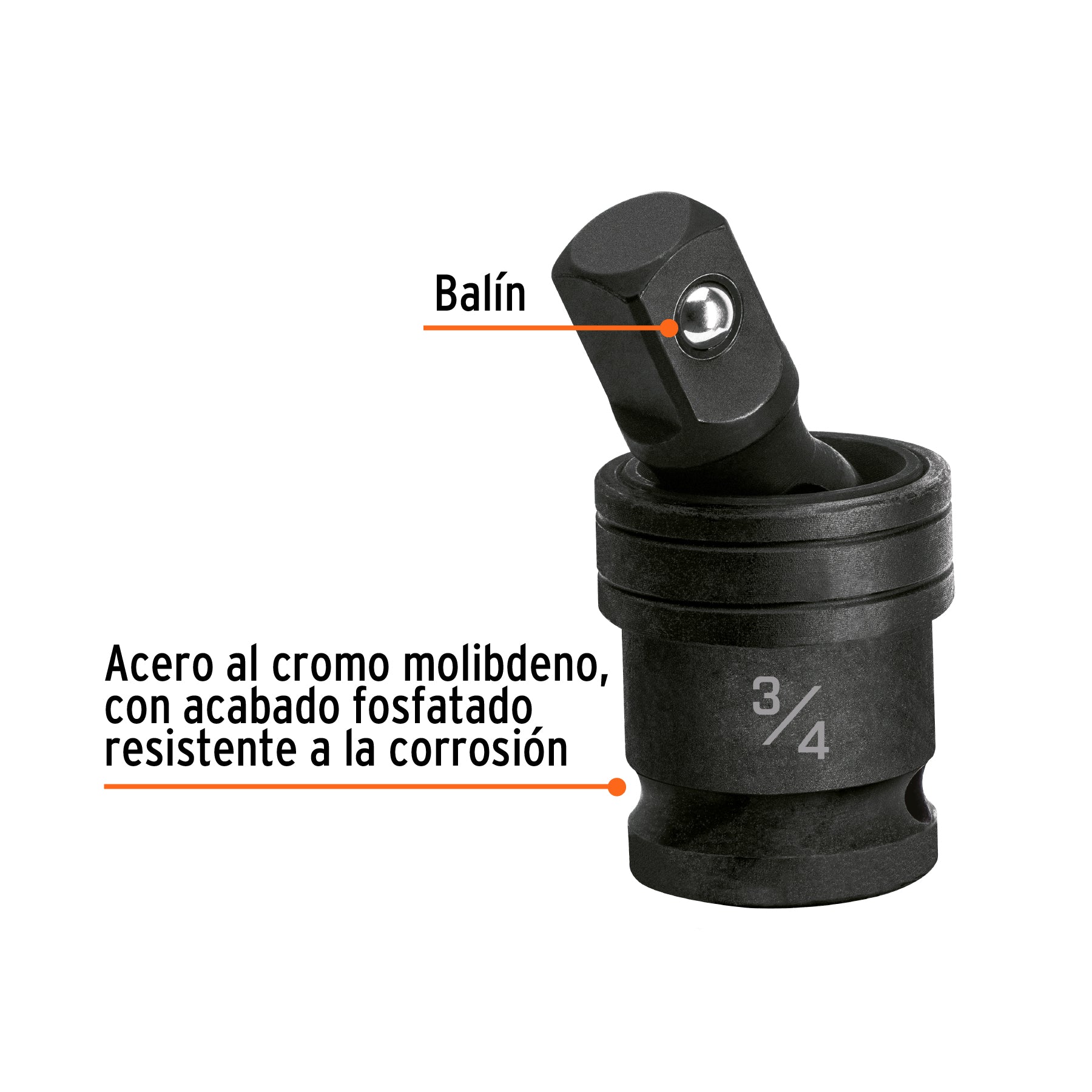 Nudo universal para dados de impacto cuadro 3/4', Truper