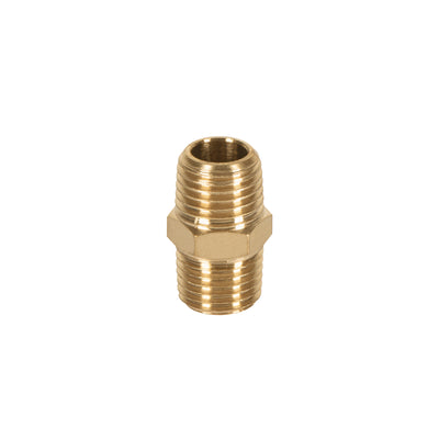 Niple de latón, tipo MM, cuerda 1/4 NPT