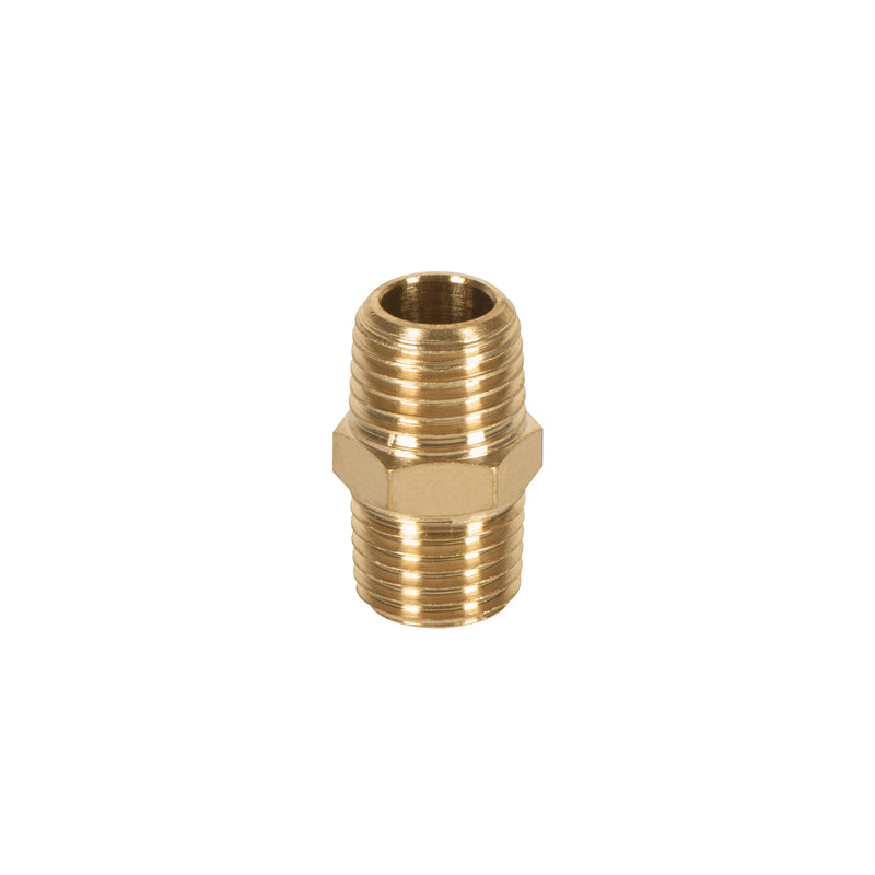 Niple de latón, tipo MM, cuerda 1/4 NPT