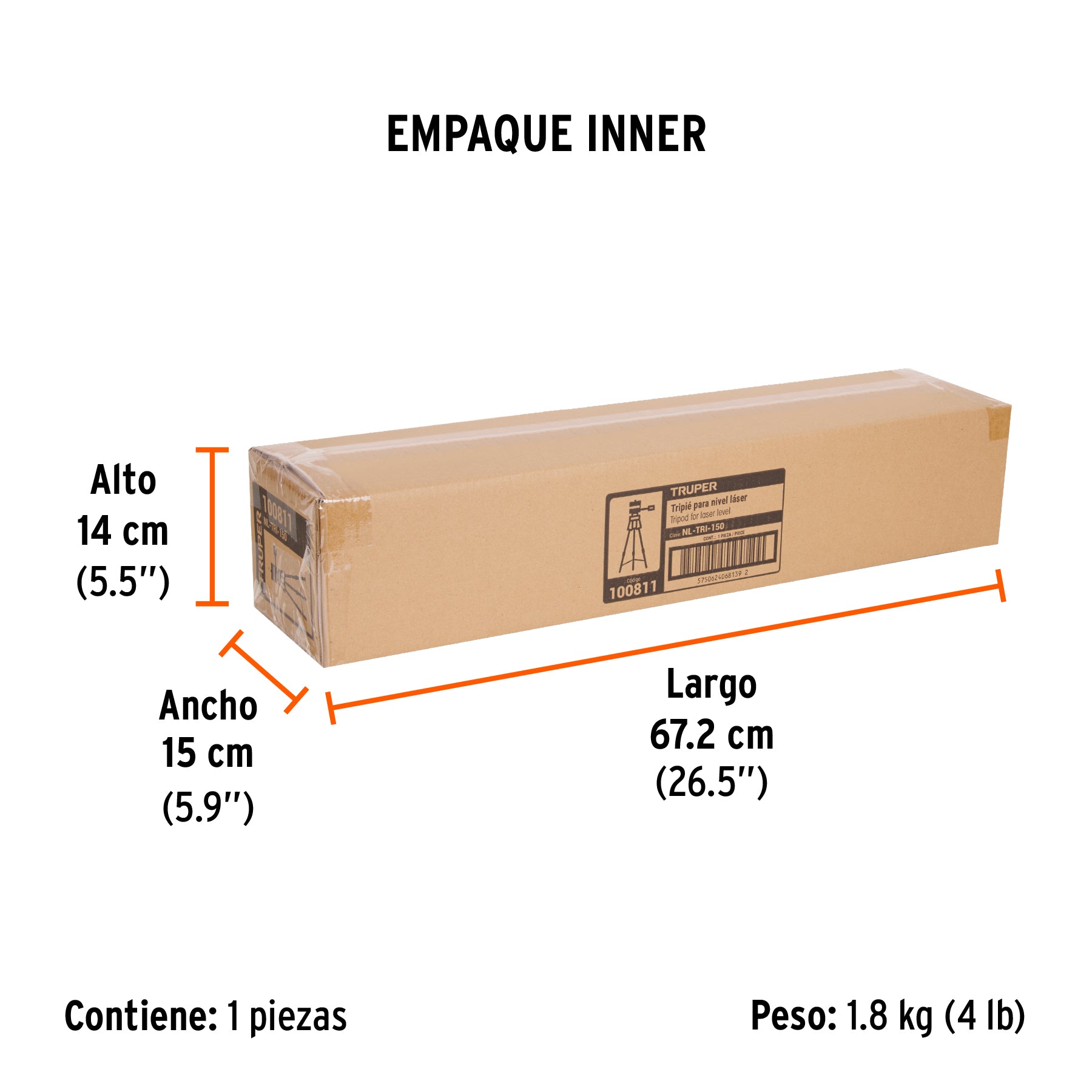 Tripié extensible de aluminio para nivel láser, 50-150 cm
