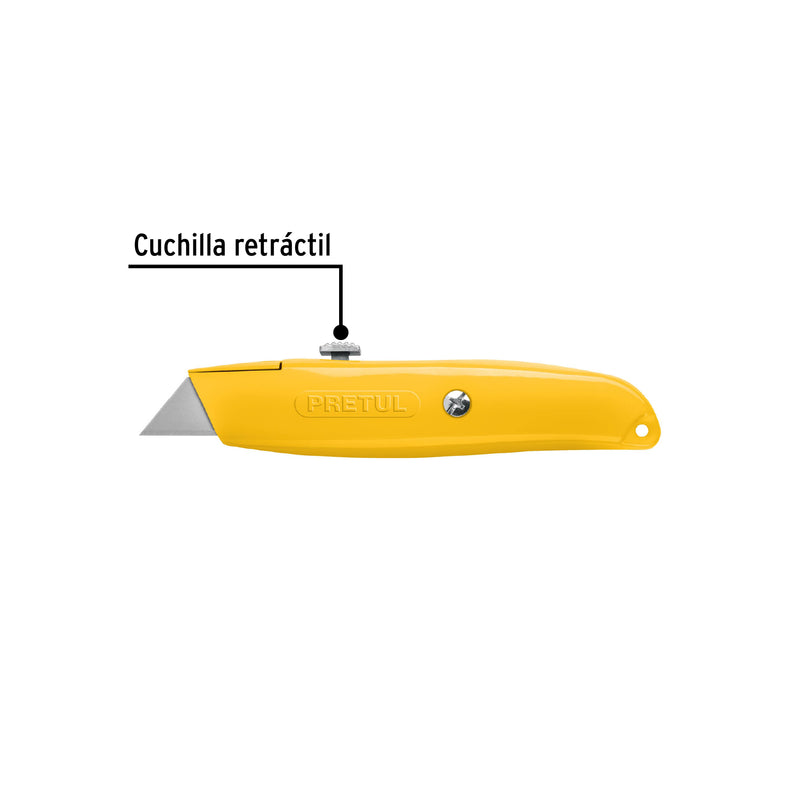 Navaja multiusos, cuchilla rectráctil, 6", con 3 cuchillas