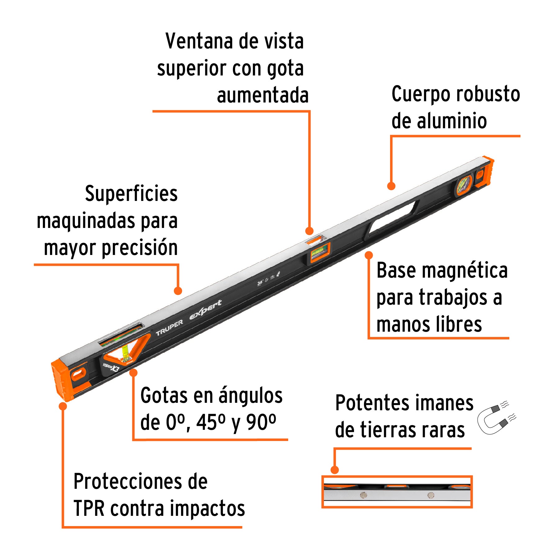 Nivel profesional Truper Expert 36"