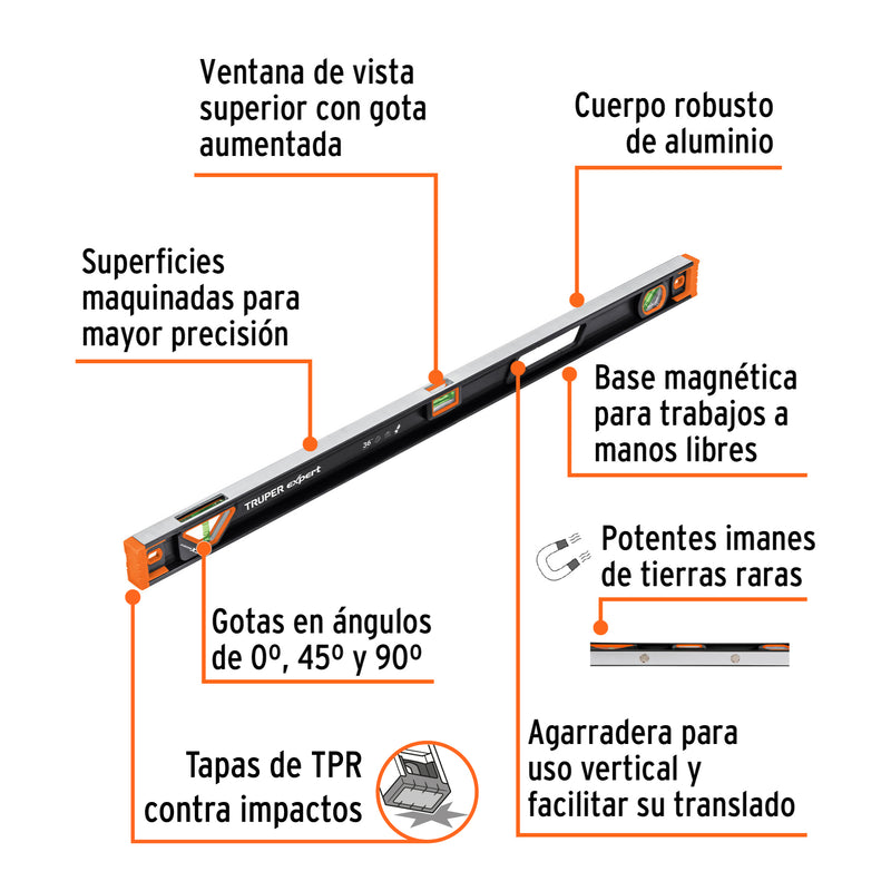 Nivel profesional Truper Expert 36"