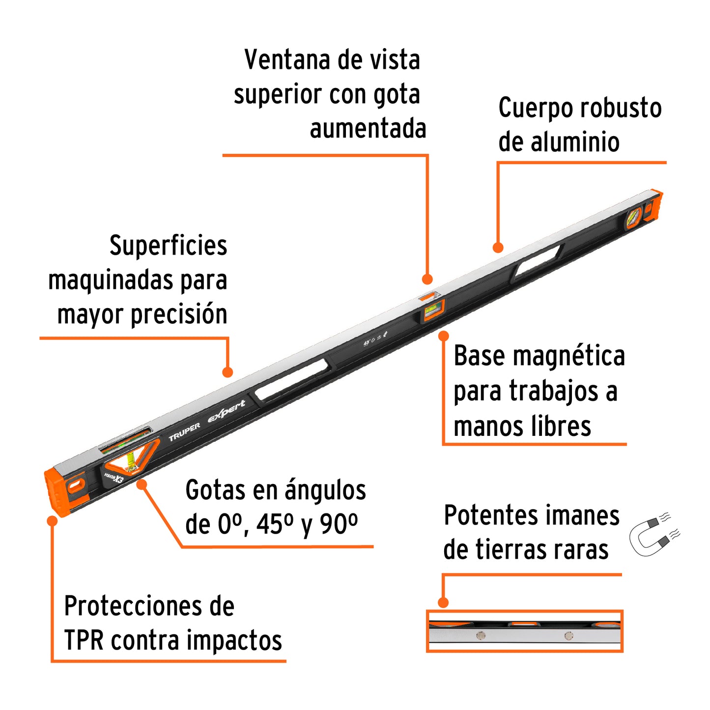 Nivel profesional Truper Expert 48"