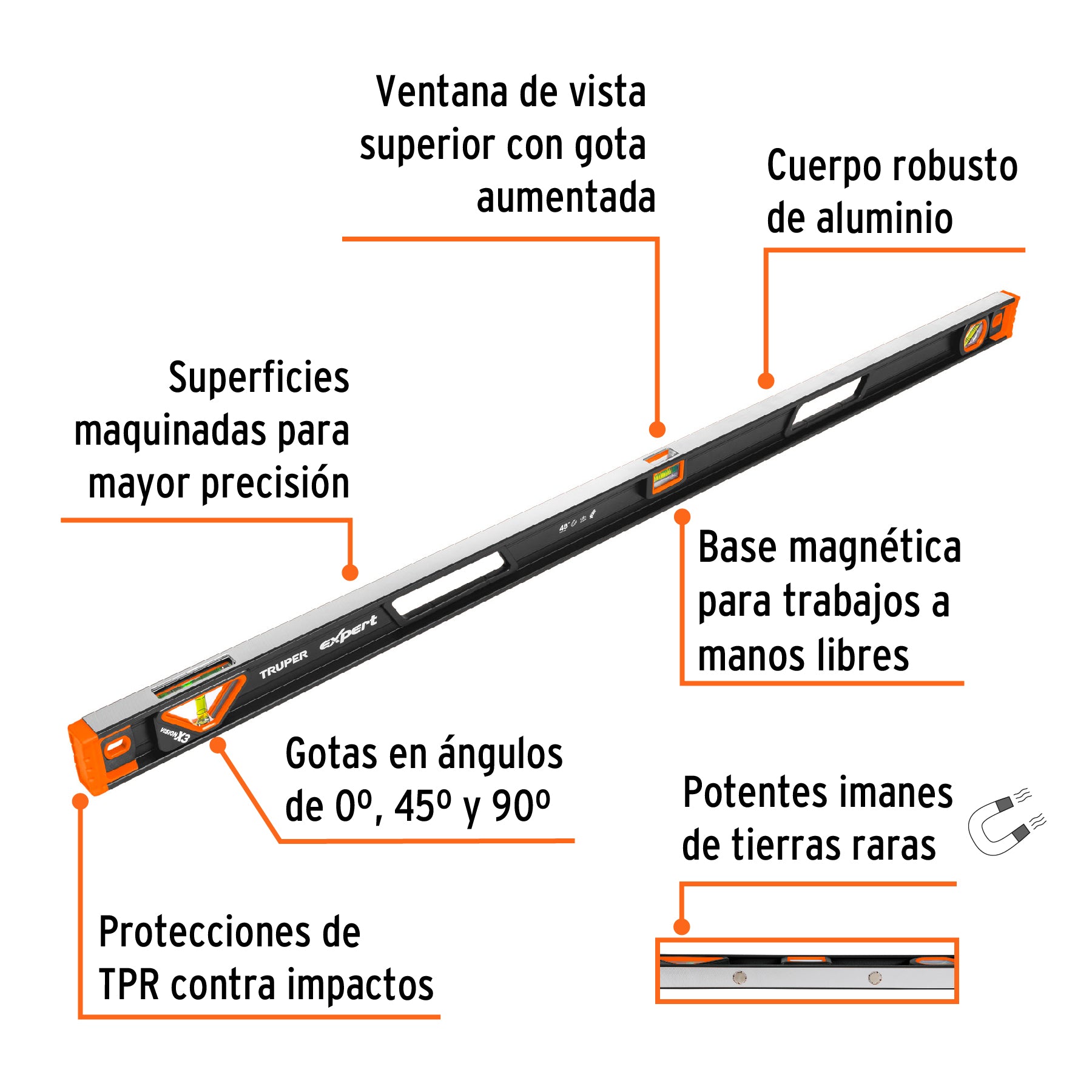 Nivel profesional Truper Expert 48"
