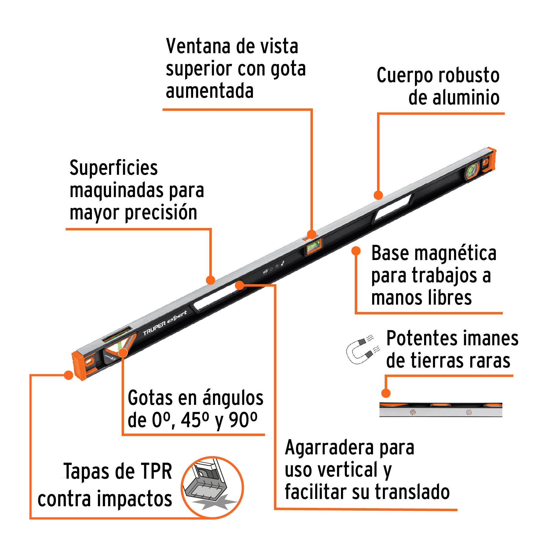 Nivel profesional Truper Expert 48"