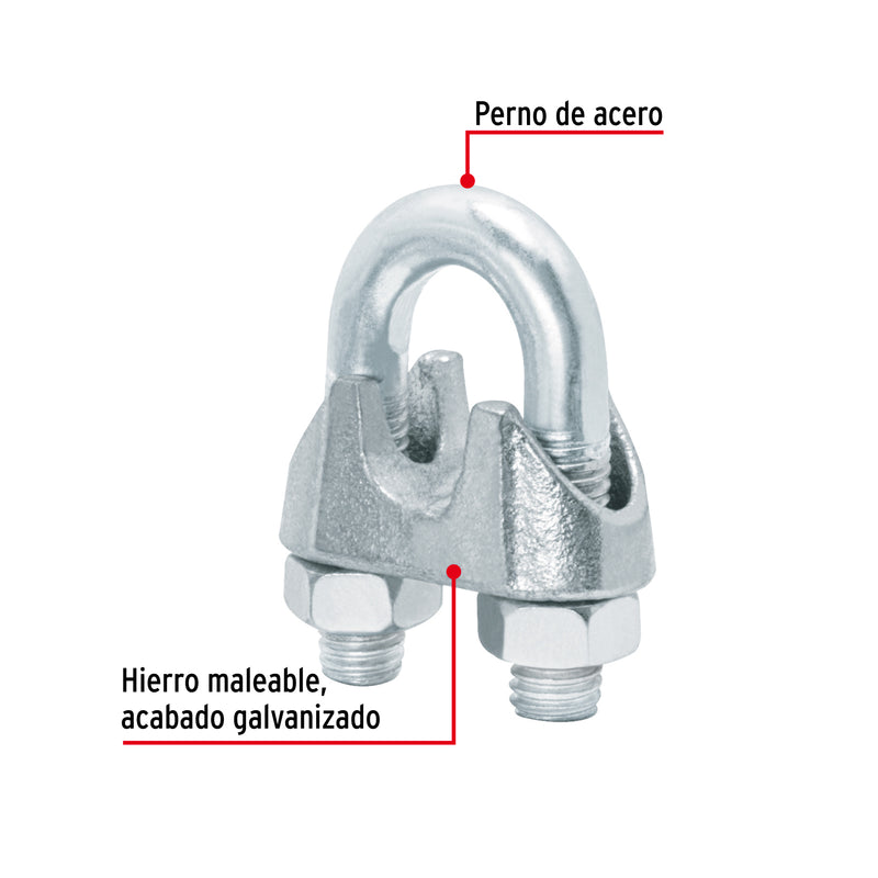 Nudo para cable de 1/2" tarjeta con 1 pza