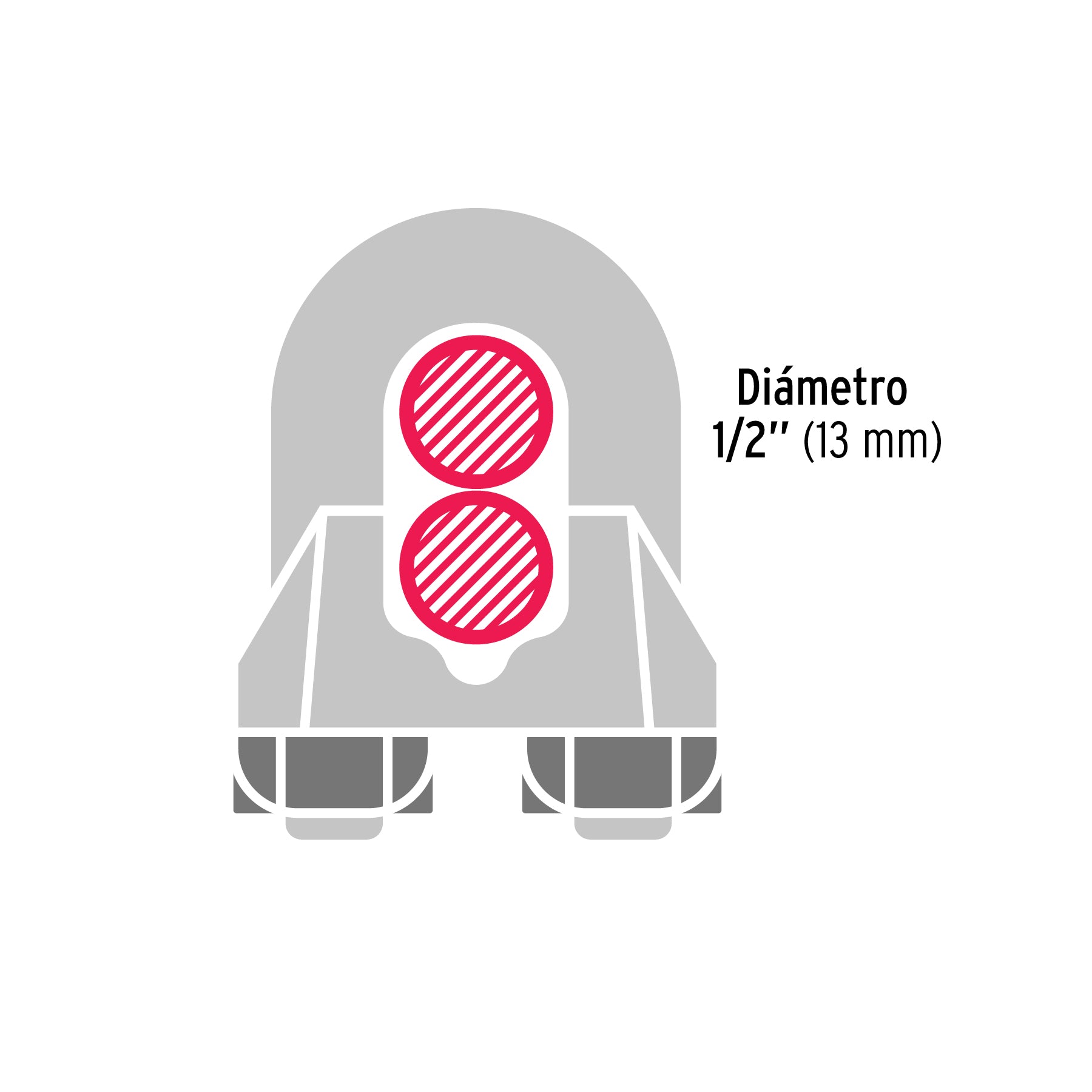 Nudo para cable de 1/2" tarjeta con 1 pza