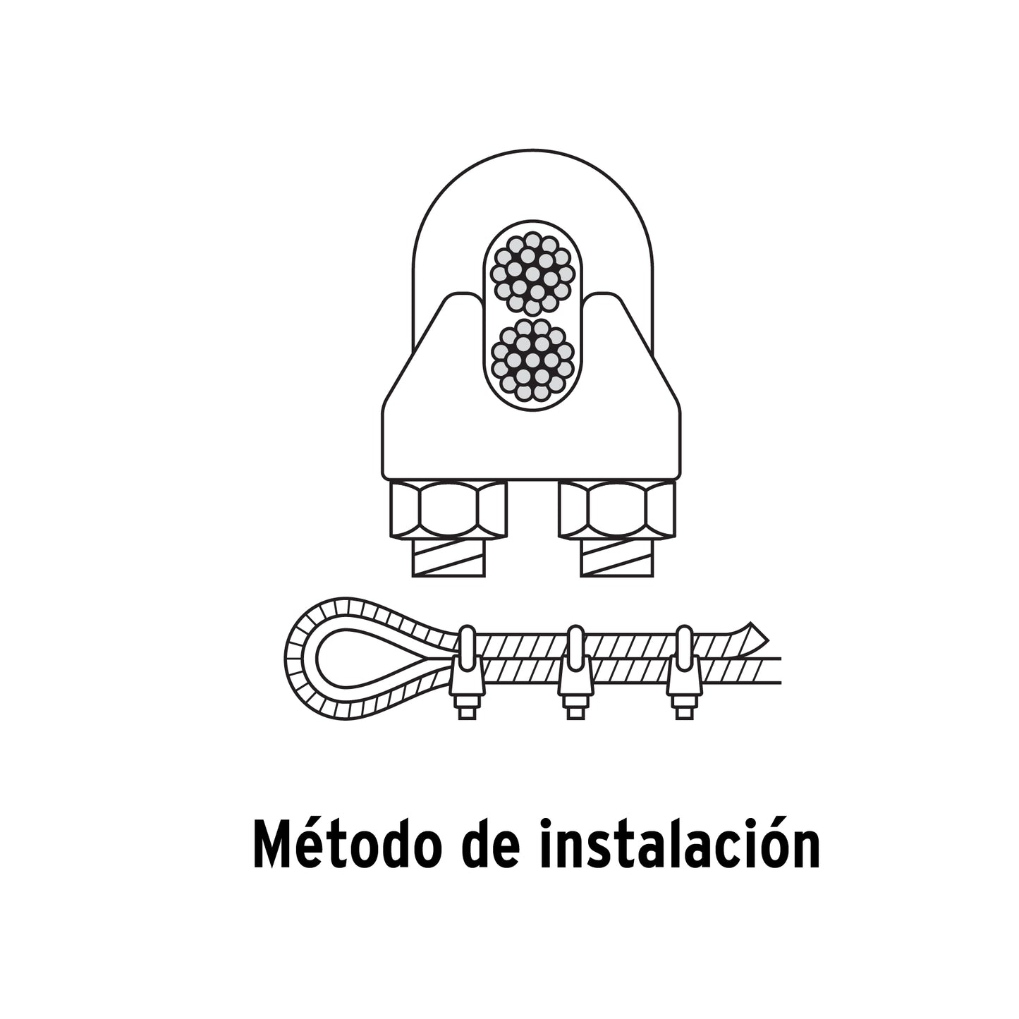 Nudo para cable de 1/2" tarjeta con 1 pza