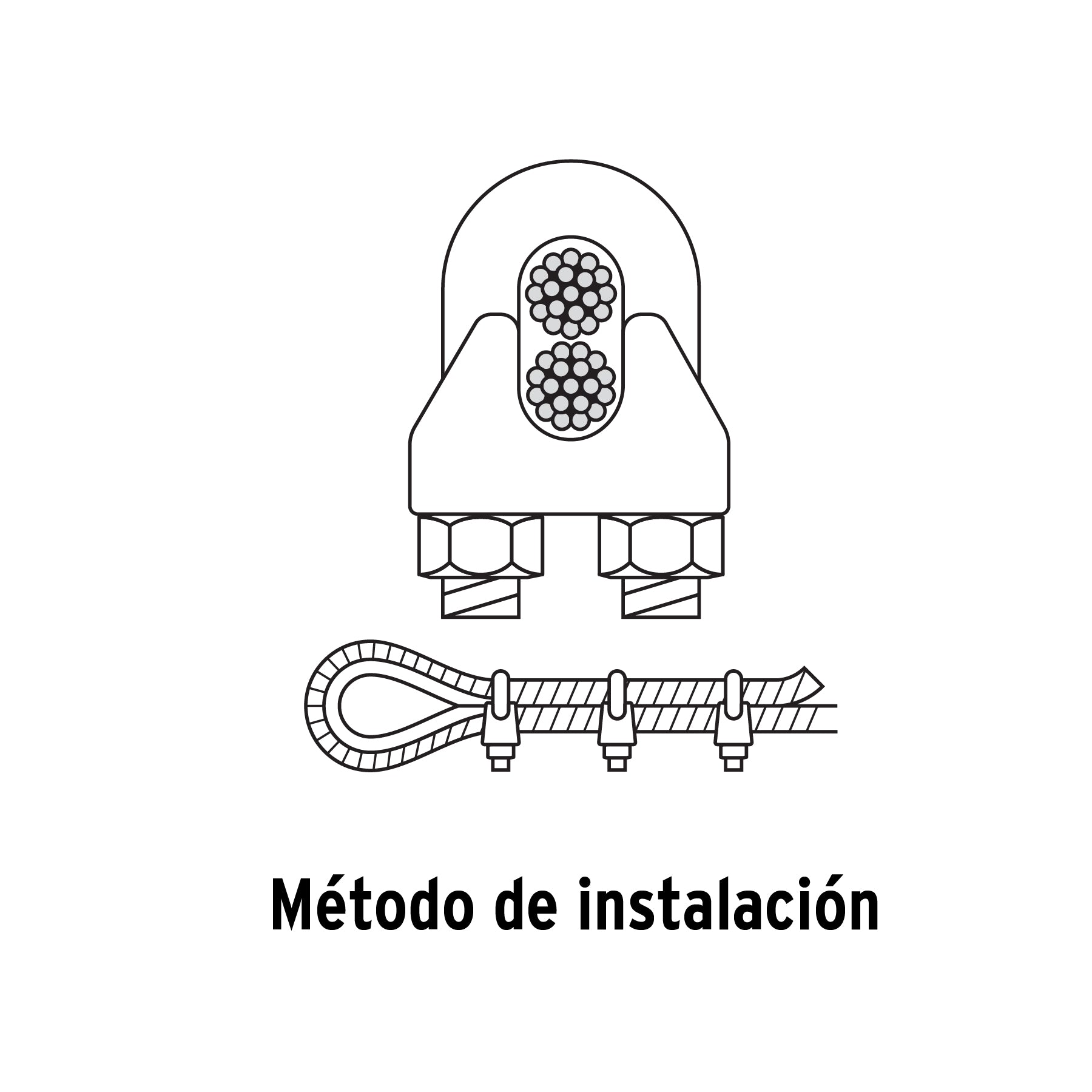 Nudo para cable de 1/2" tarjeta con 1 pza