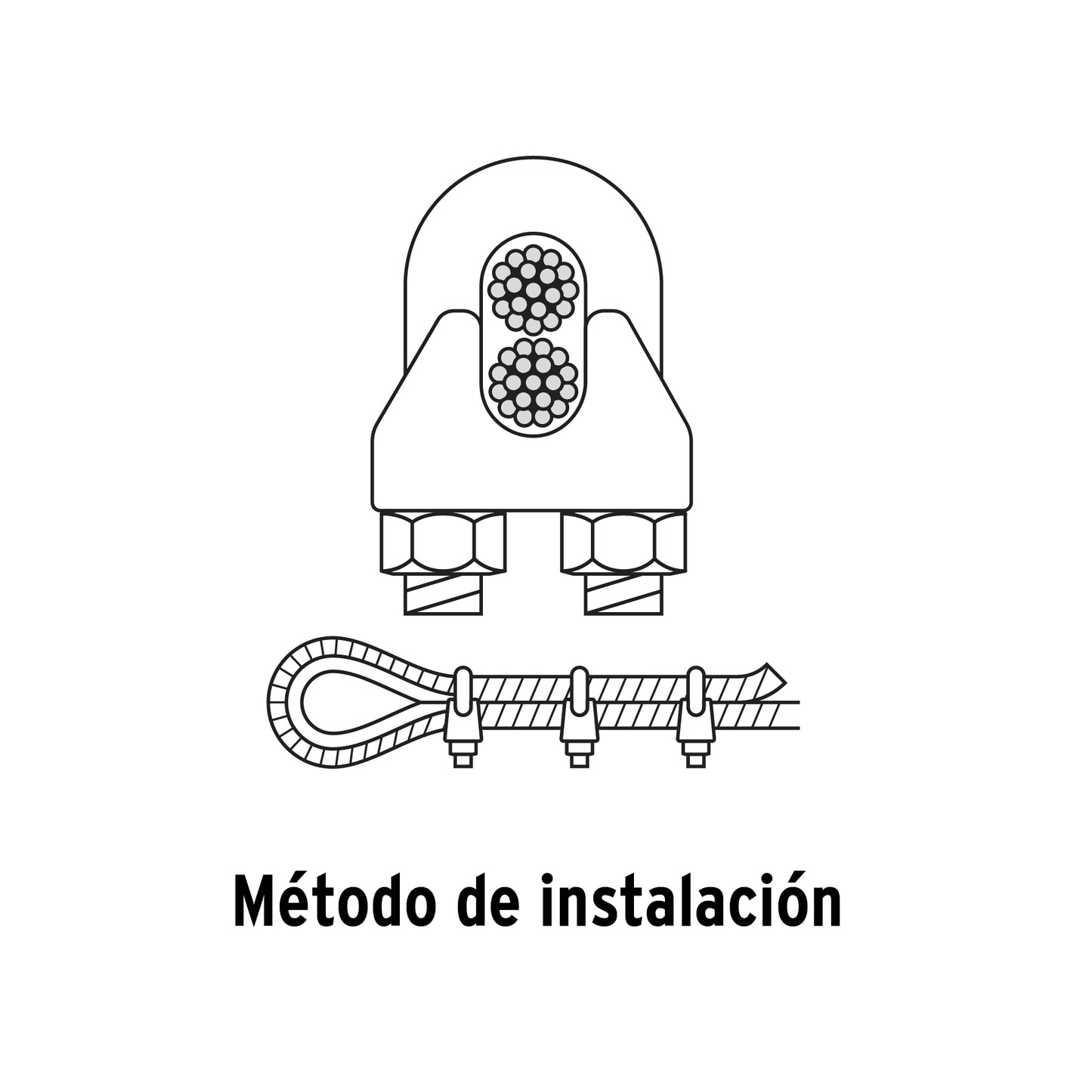 Nudo para cable de 1/4" tarjeta con 2 pzas