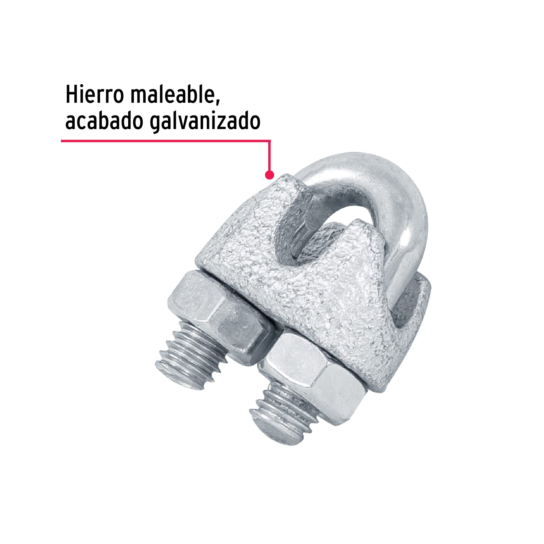 Nudo para cable de 1/4" tarjeta con 2 pzas