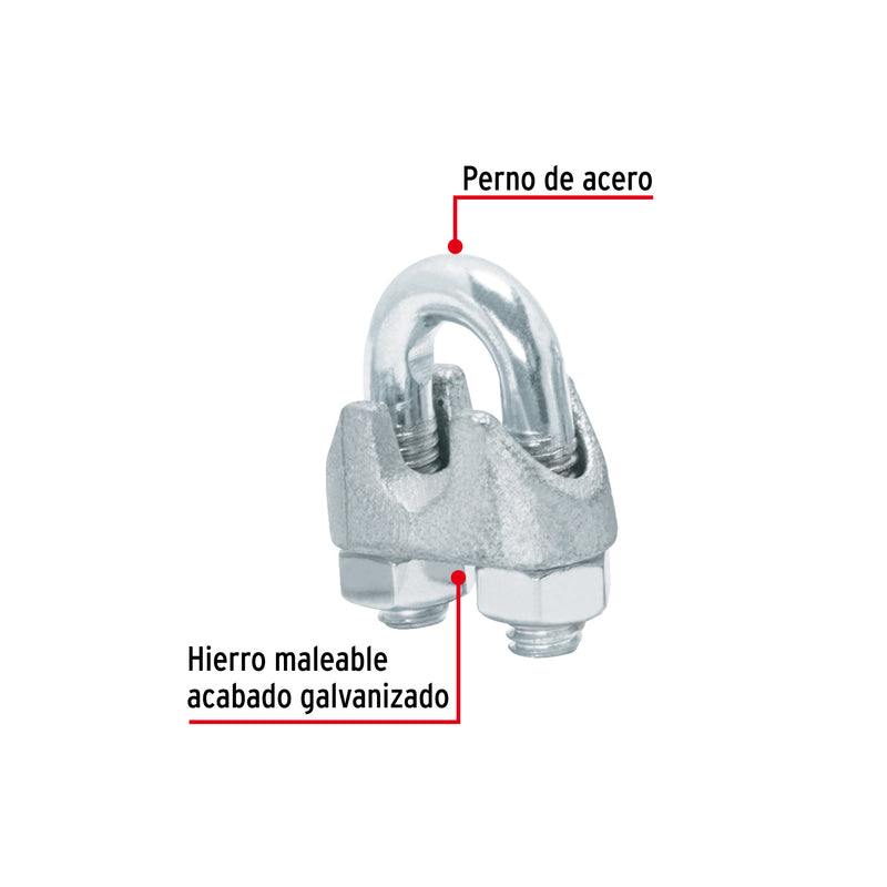 Nudo para cable de 1/4" tarjeta con 2 pzas