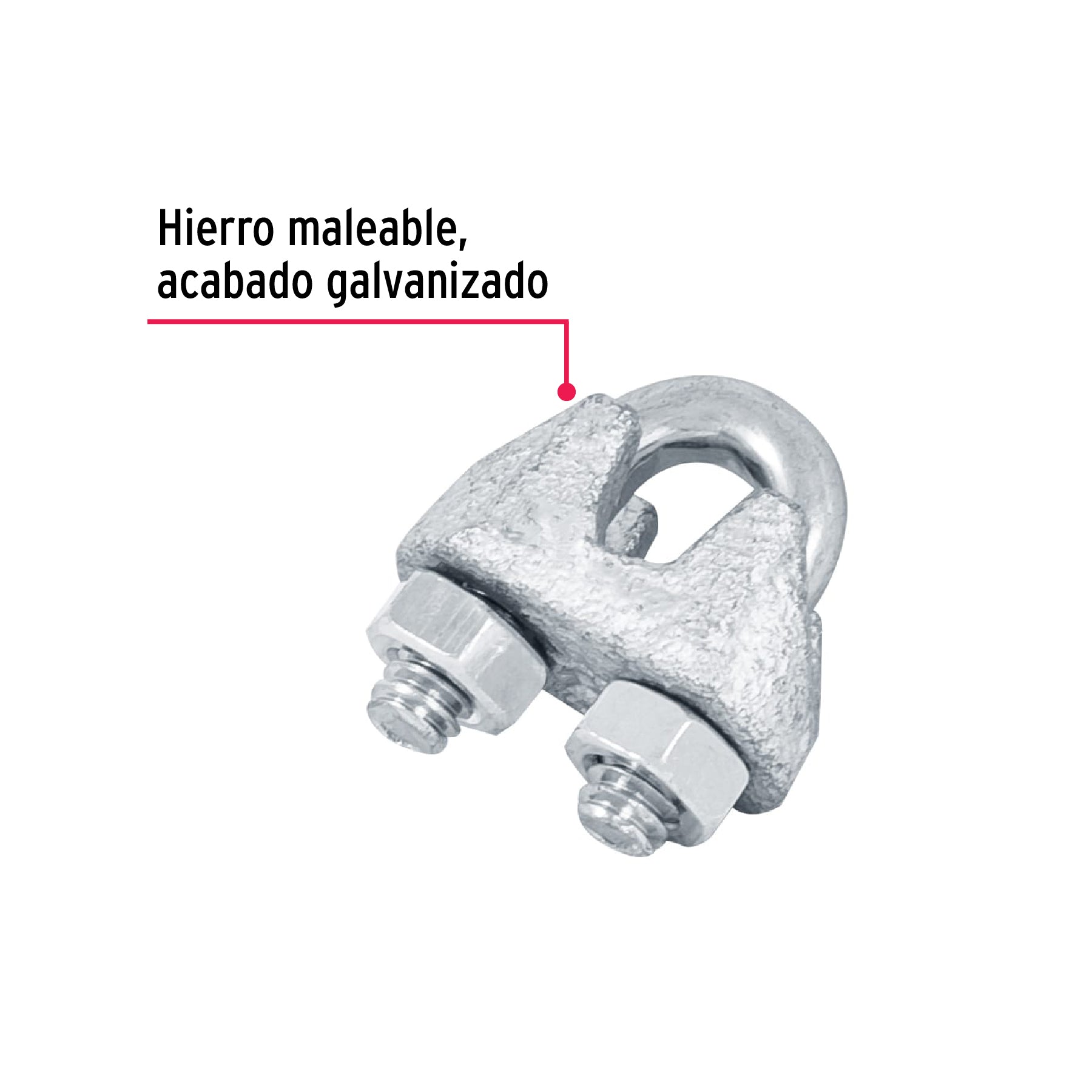 Nudo para cable de 1/8" tarjeta con 2 pzas