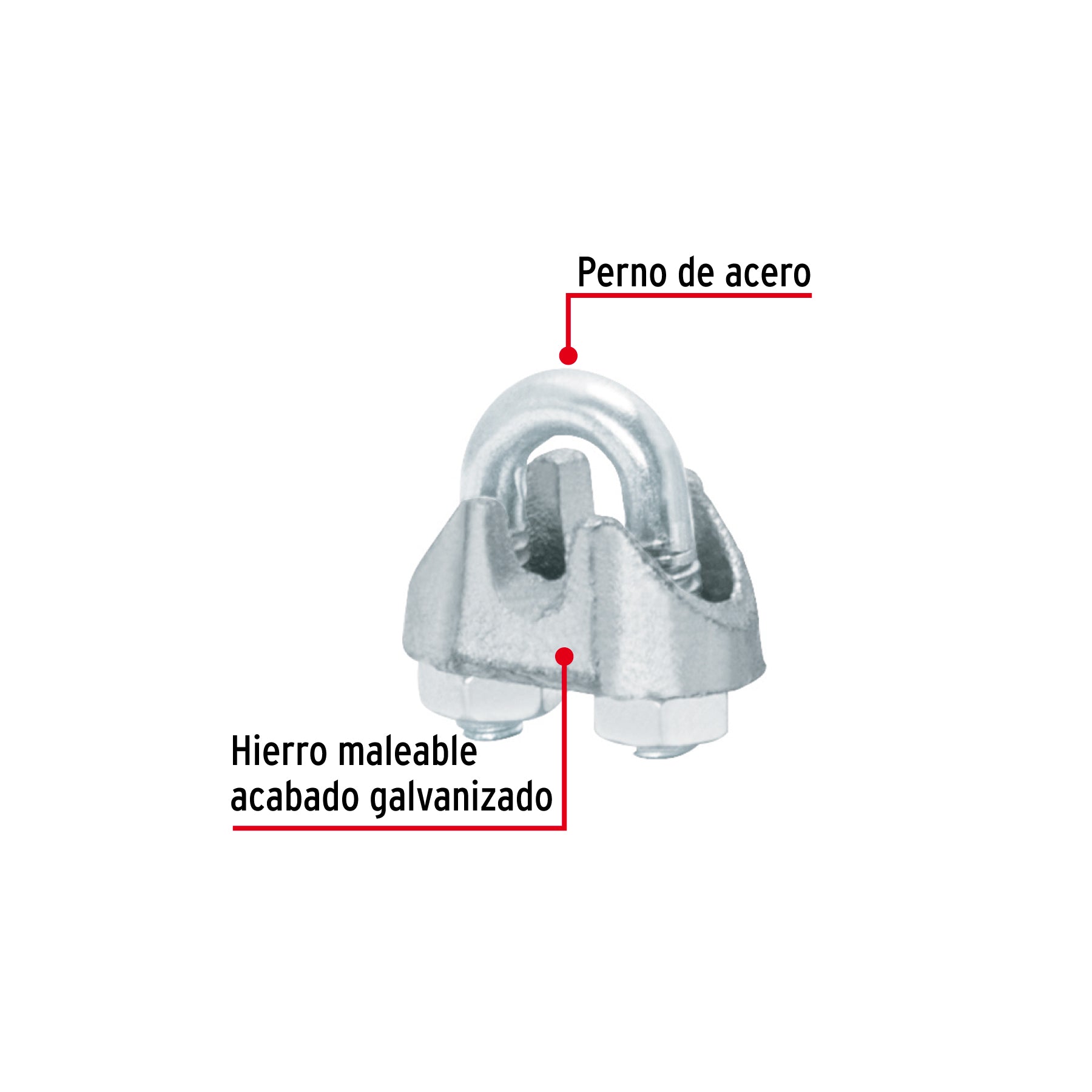 Nudo para cable de 1/8" tarjeta con 2 pzas
