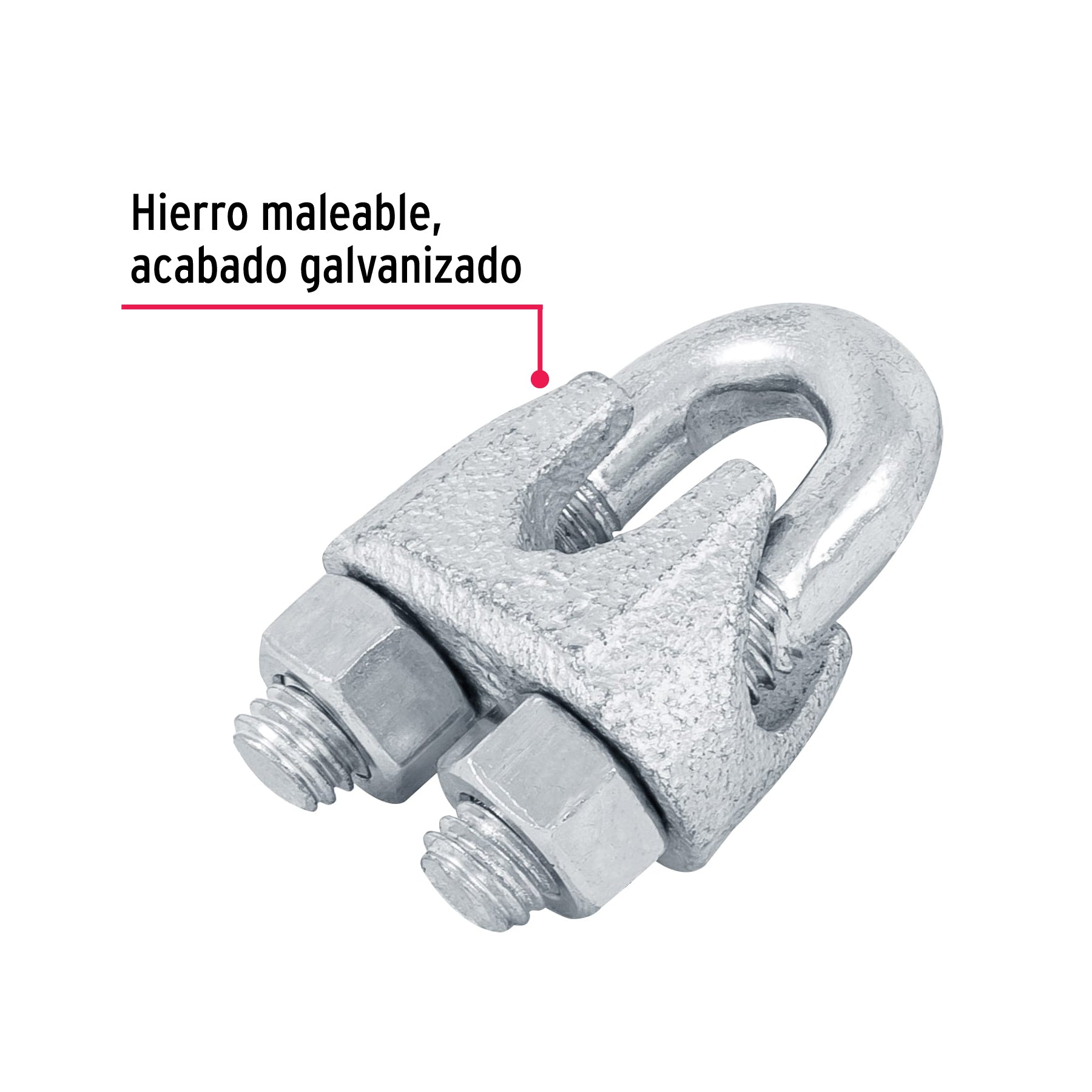 Nudo para cable de 3/8" tarjeta con 1 pza