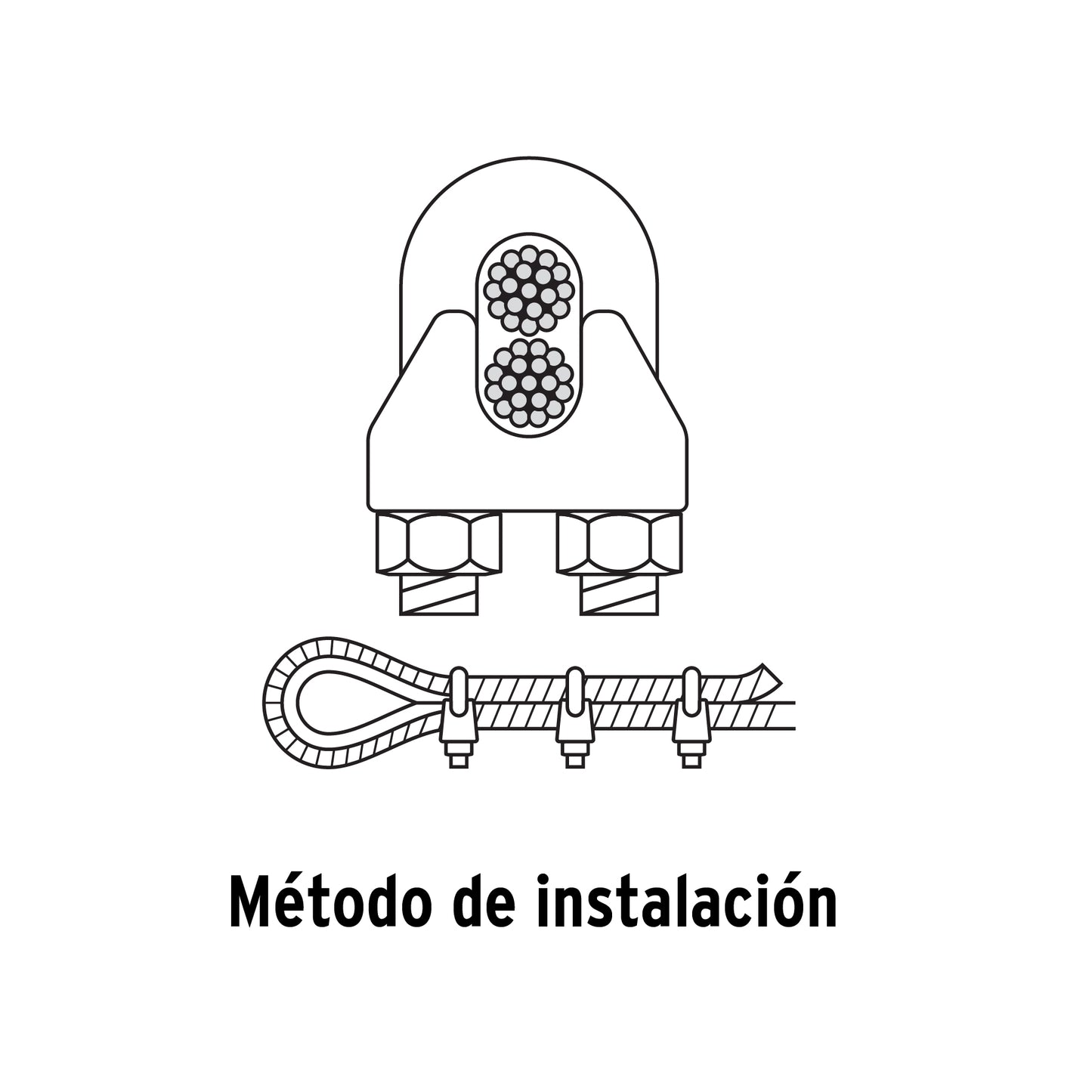 Nudo para cable de 3/8" tarjeta con 1 pza
