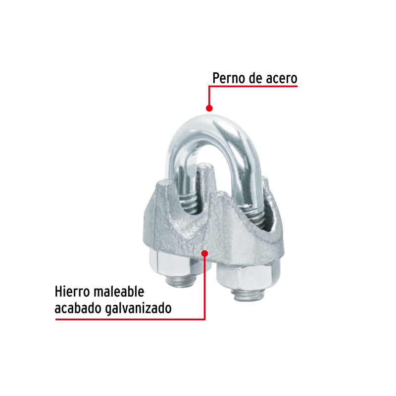 Nudo para cable de 5/16" tarjeta con 2 pzas