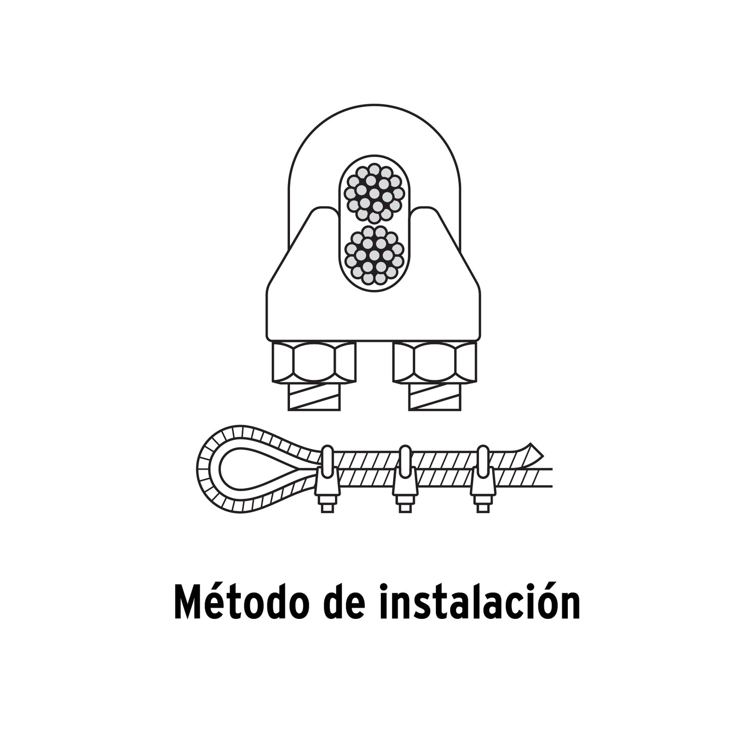 Nudo para cable de 5/16" tarjeta con 2 pzas