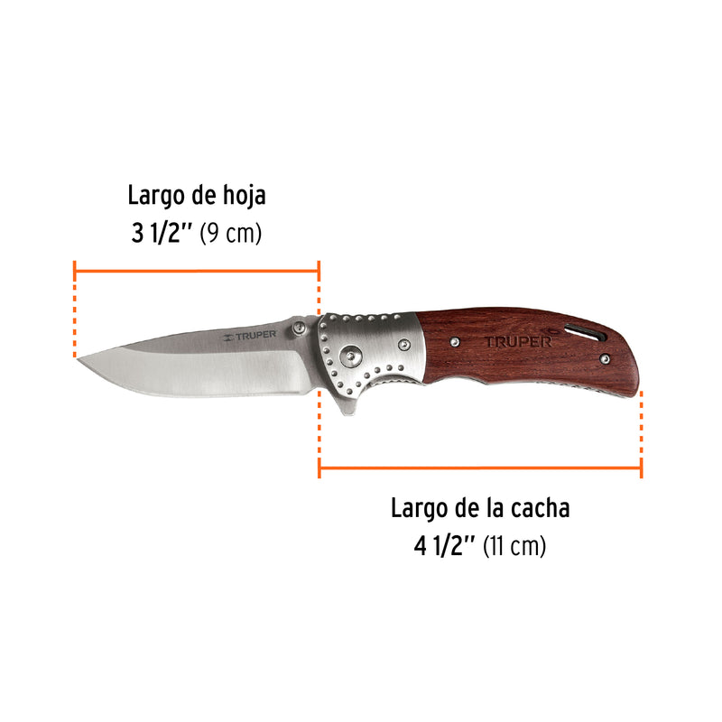 Navaja 4" abatible mango metálico
