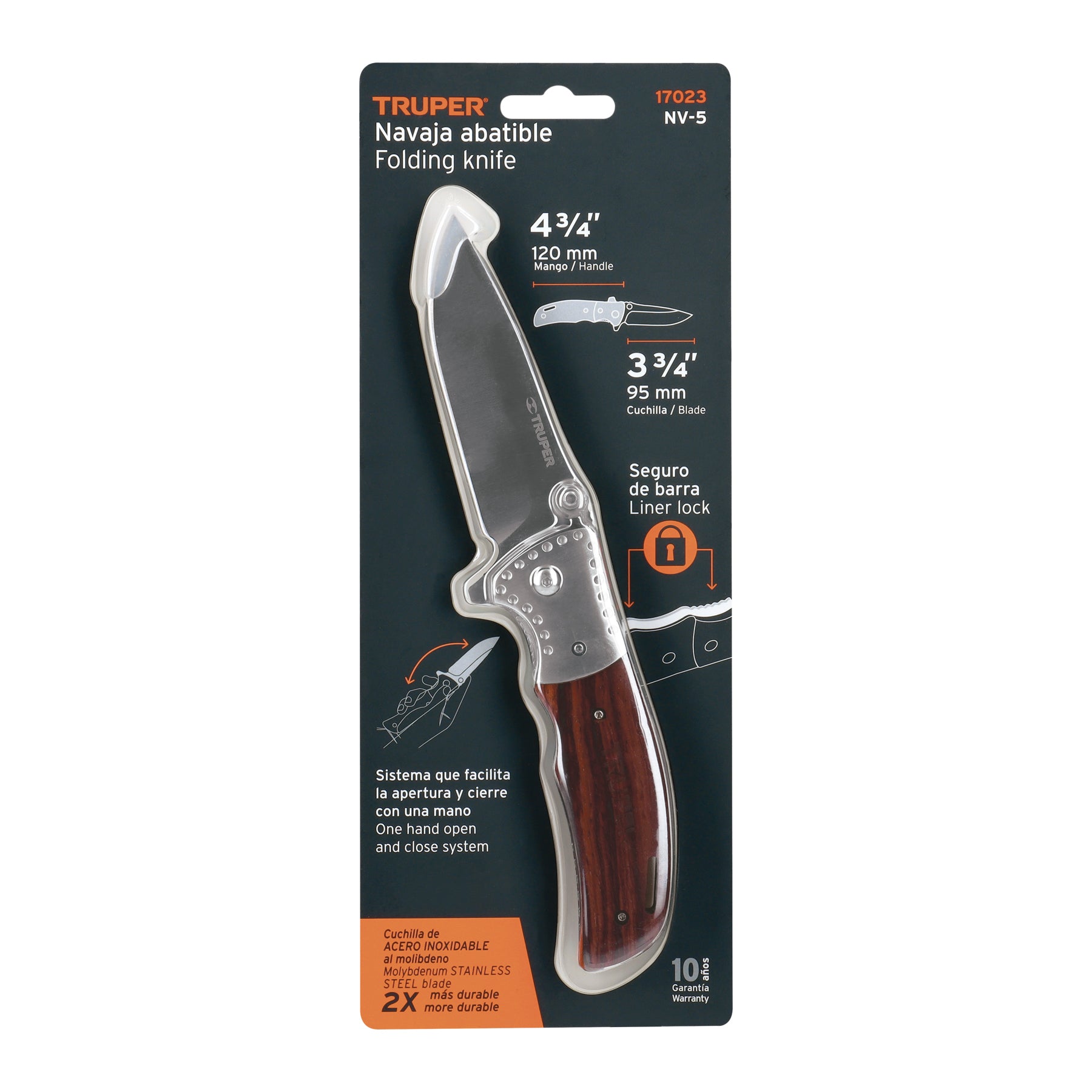 Navaja 5", abatible mango metálico
