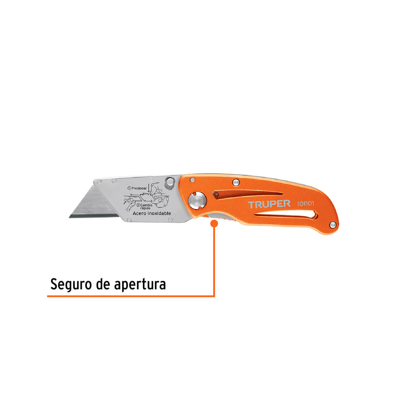Navaja plegable, cuerpo metálico, 6'