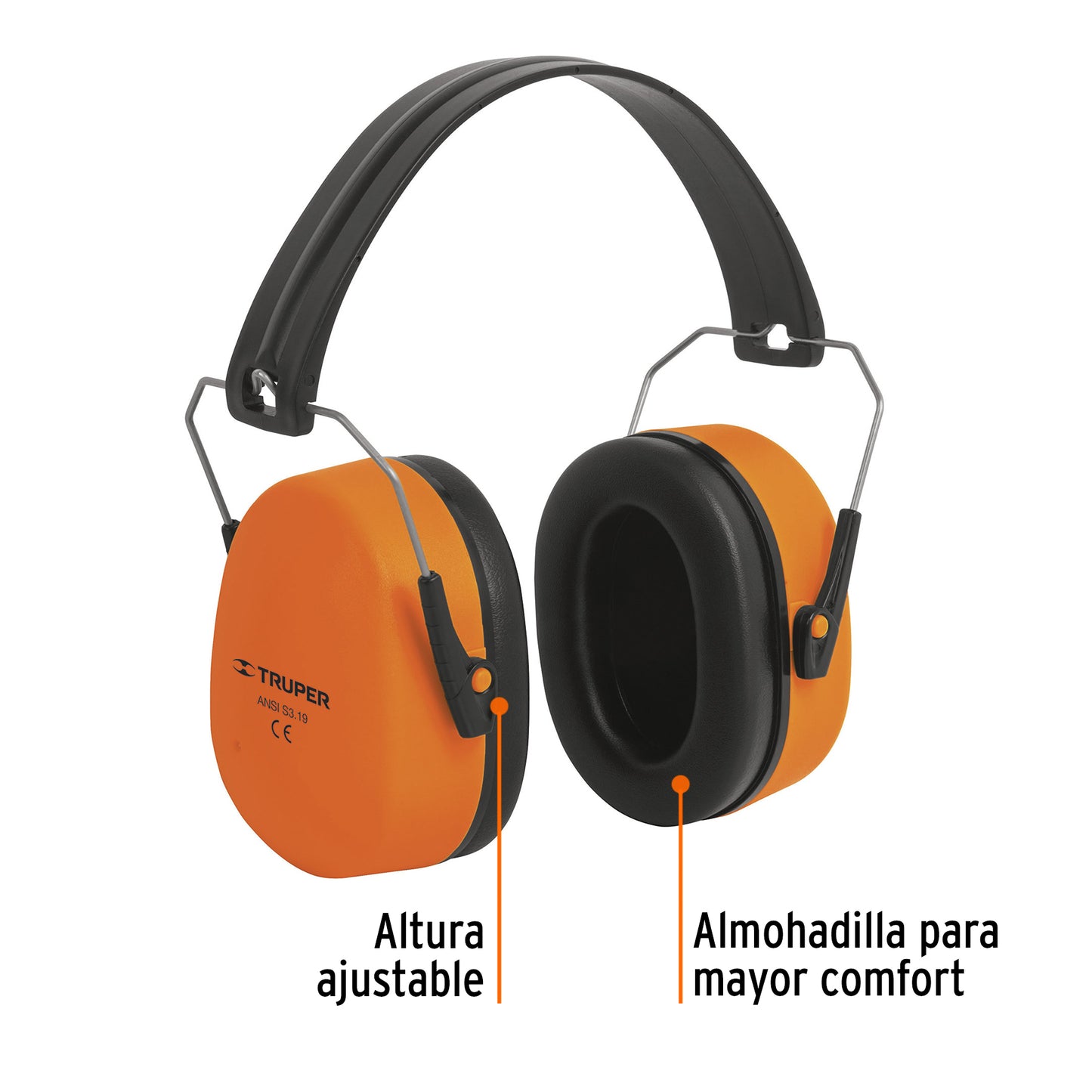 Orejera plegable, ajustable