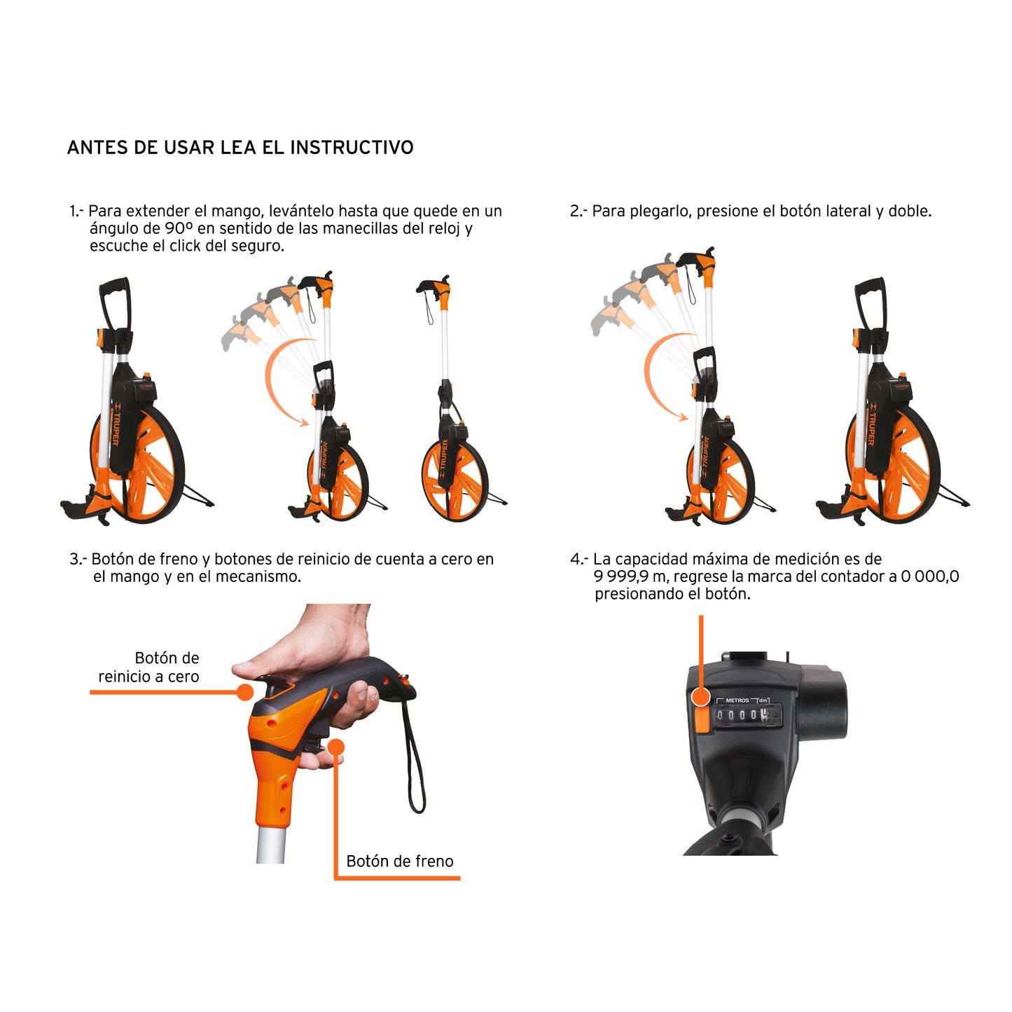 Odómetro con rueda de 12" y freno