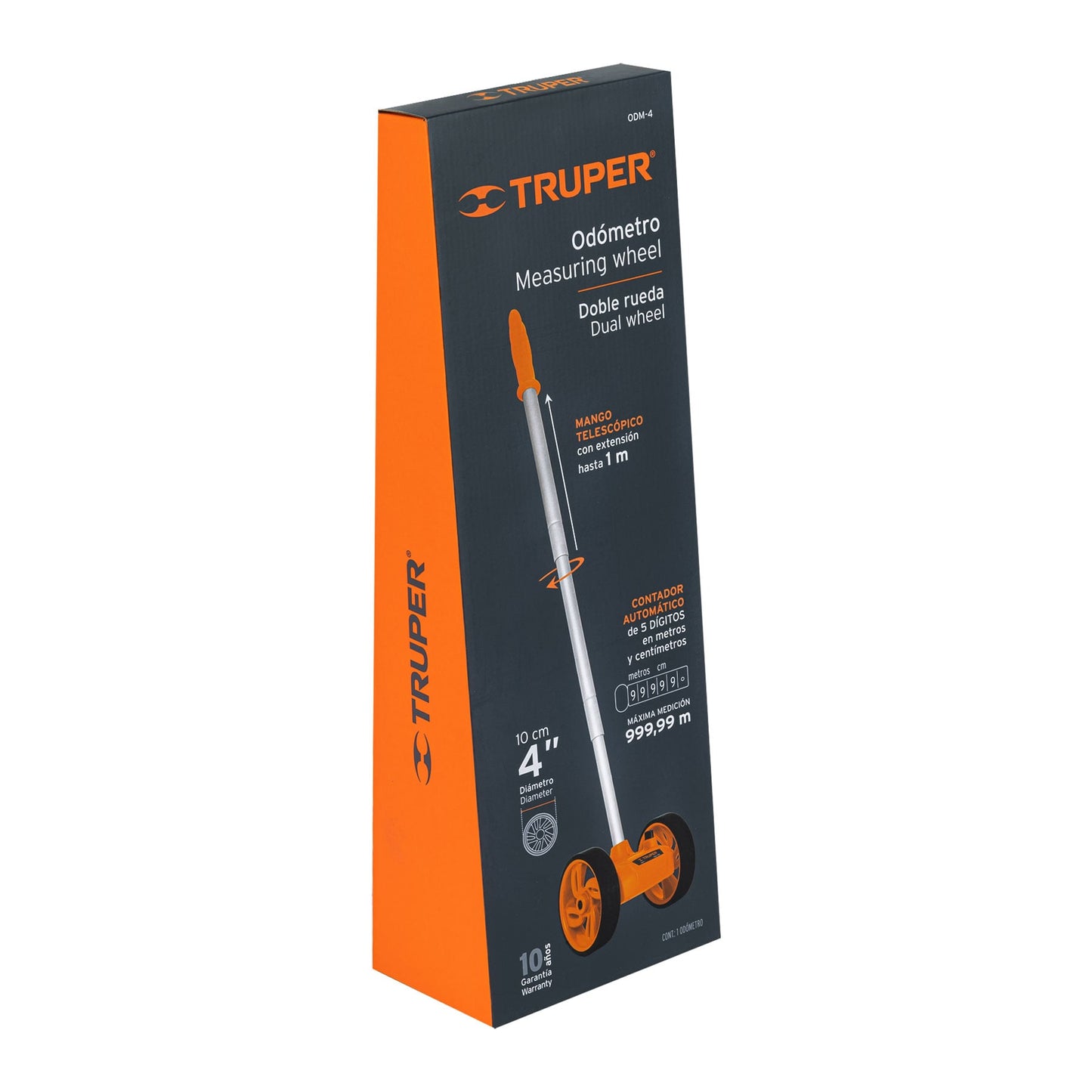 Odómetro con rueda doble de 4"