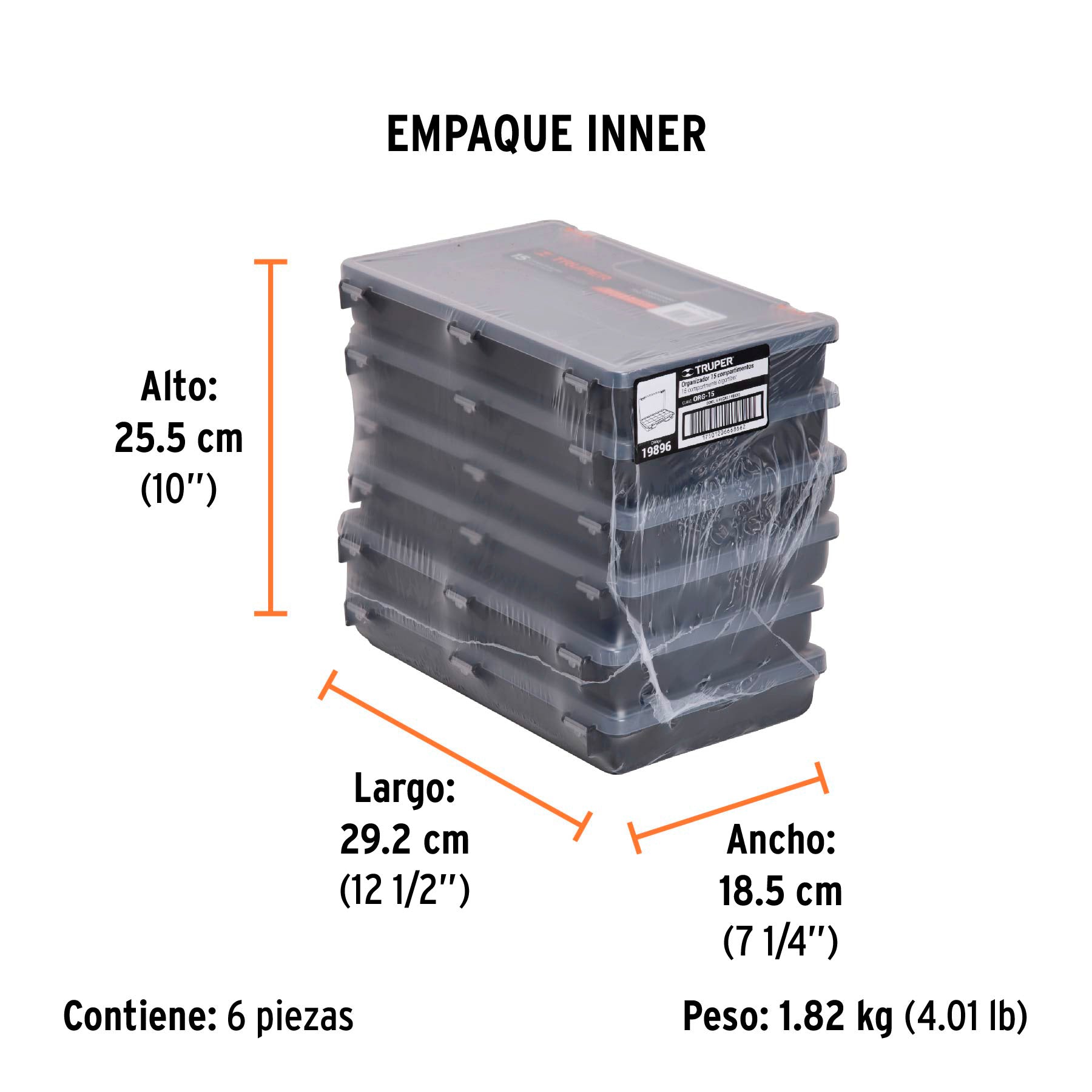 Organizador 11" con 15 compartimentos