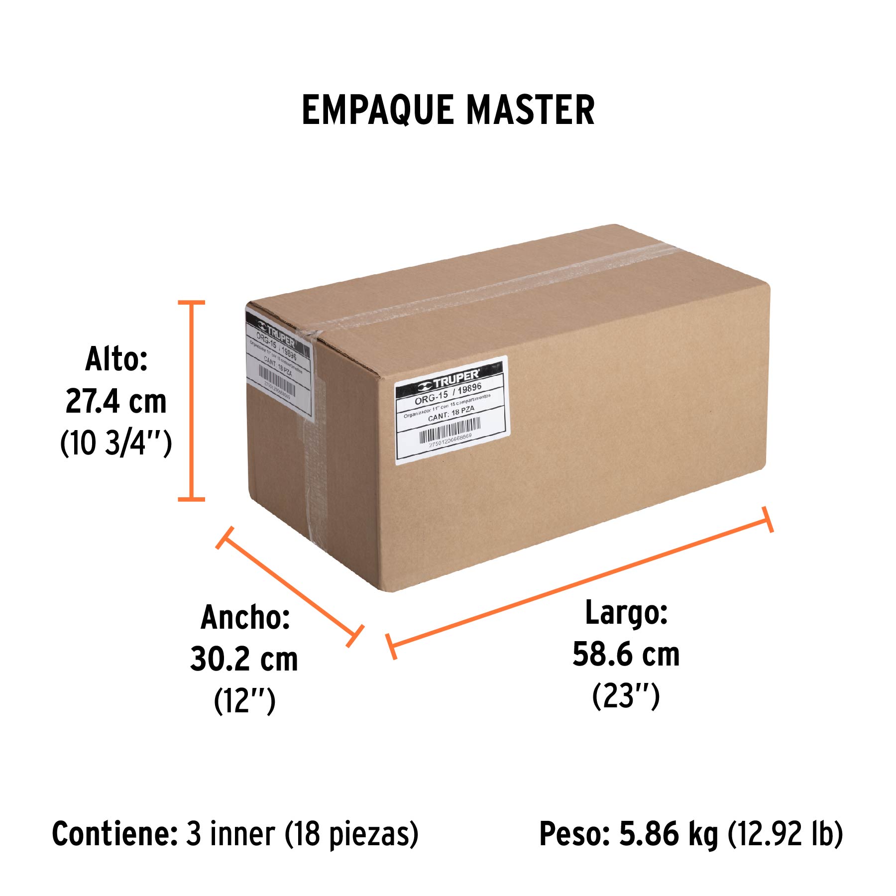 Organizador 11" con 15 compartimentos