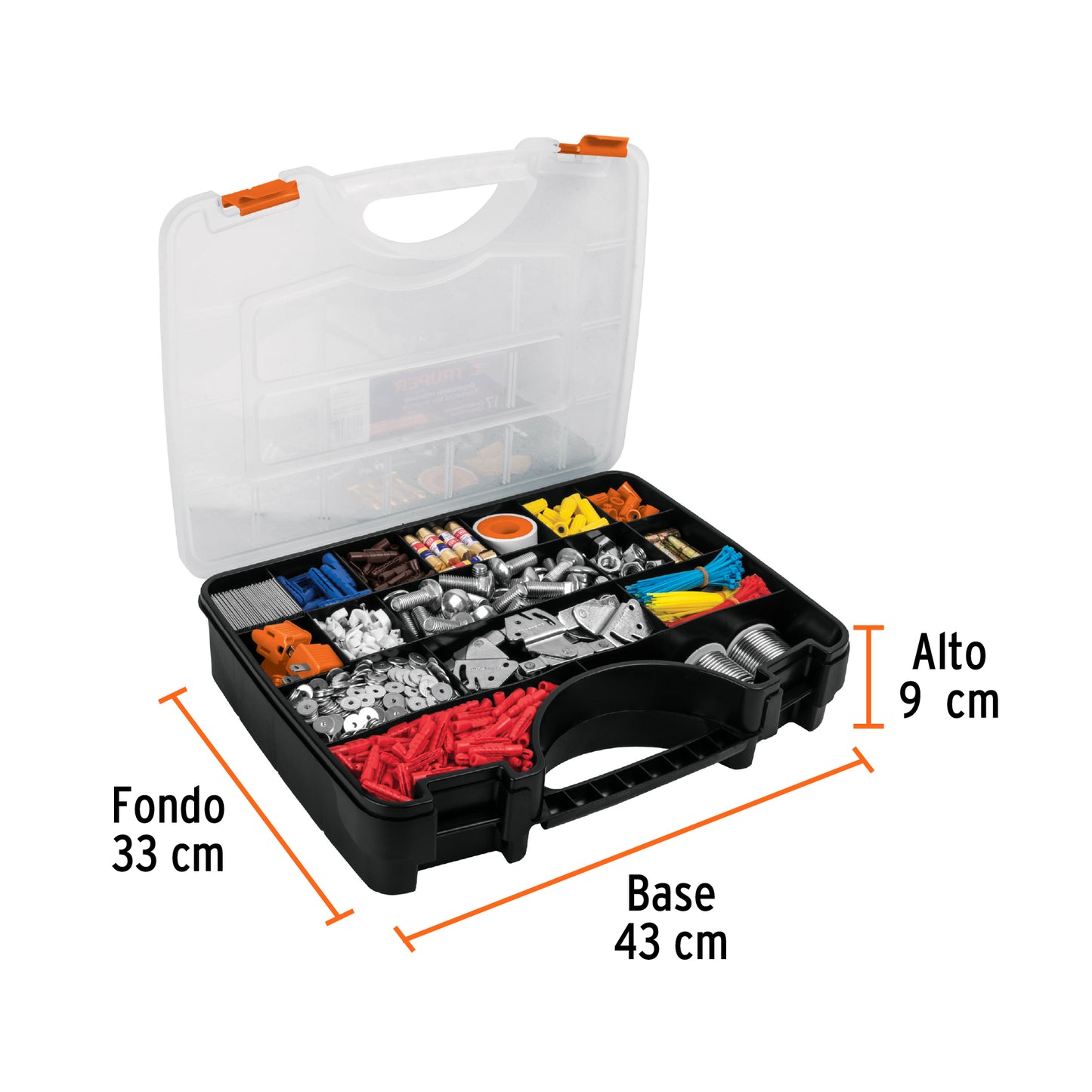 Organizador 17" reforzado con 17 compartimentos