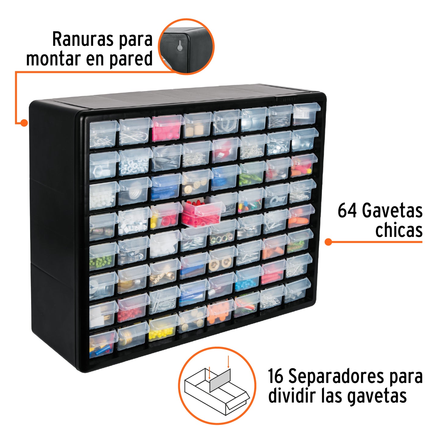 Organizador 20" con 64 compartimentos