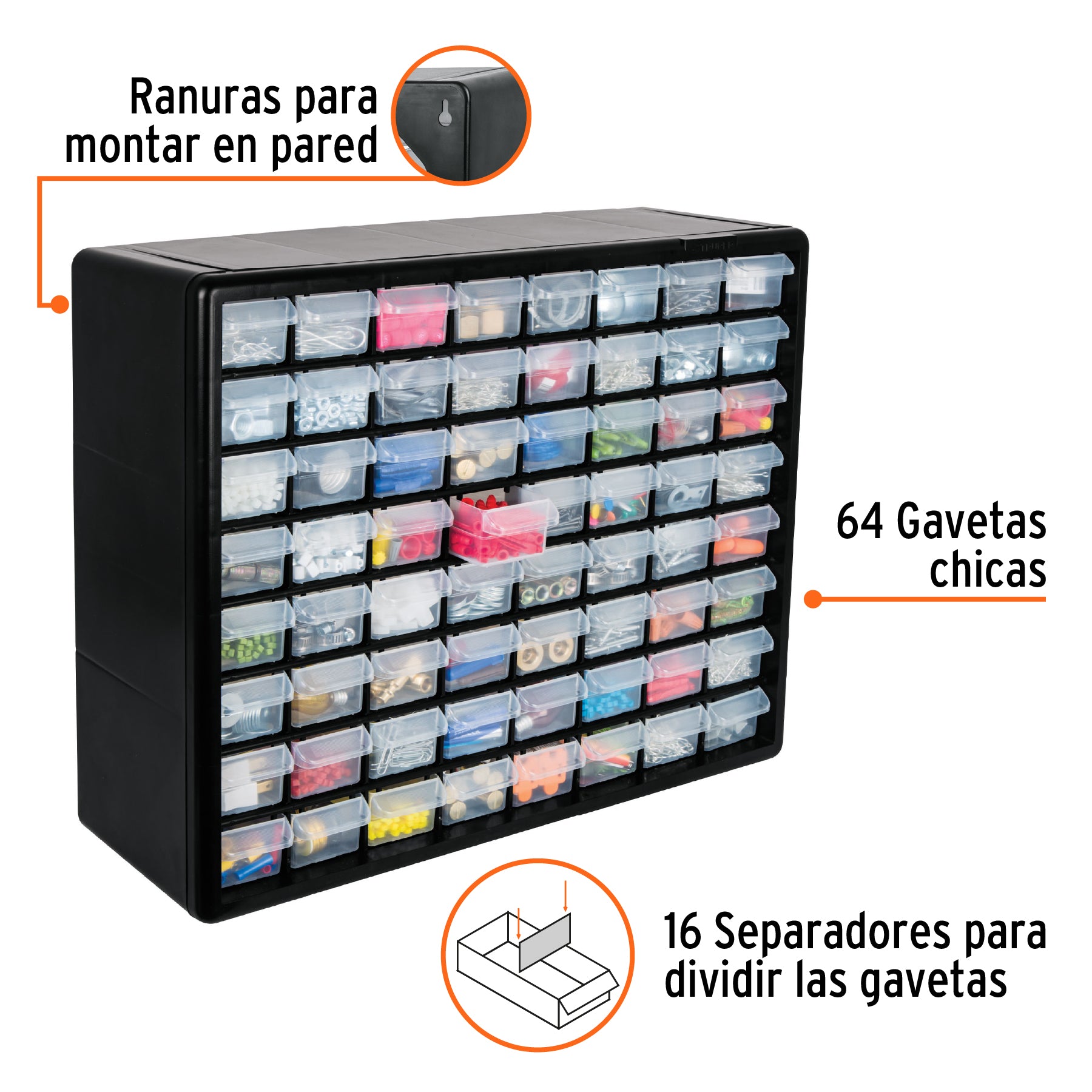 Organizador 20" con 64 compartimentos