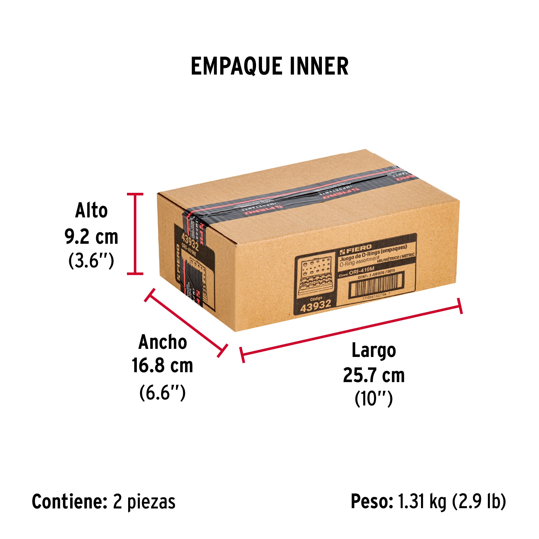 Juego O-Rings NBR 70 milimétricas 419 piezas, FIERO