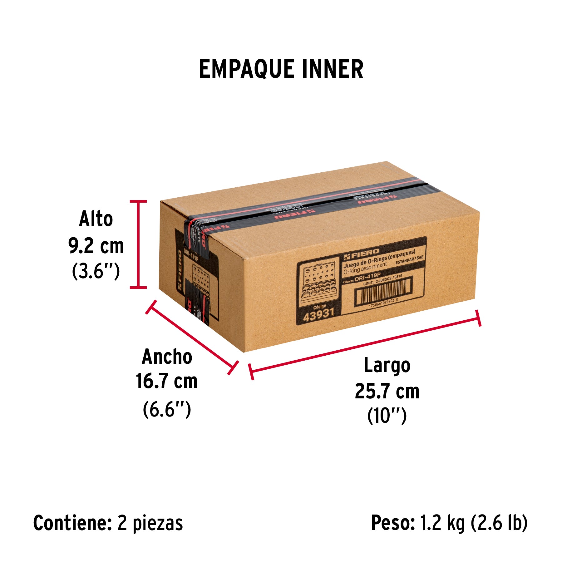 Juego O-Rings NBR 70 estándar 419 piezas, FIERO