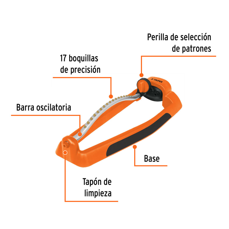 Aspersor oscilatorio, metal-plástico