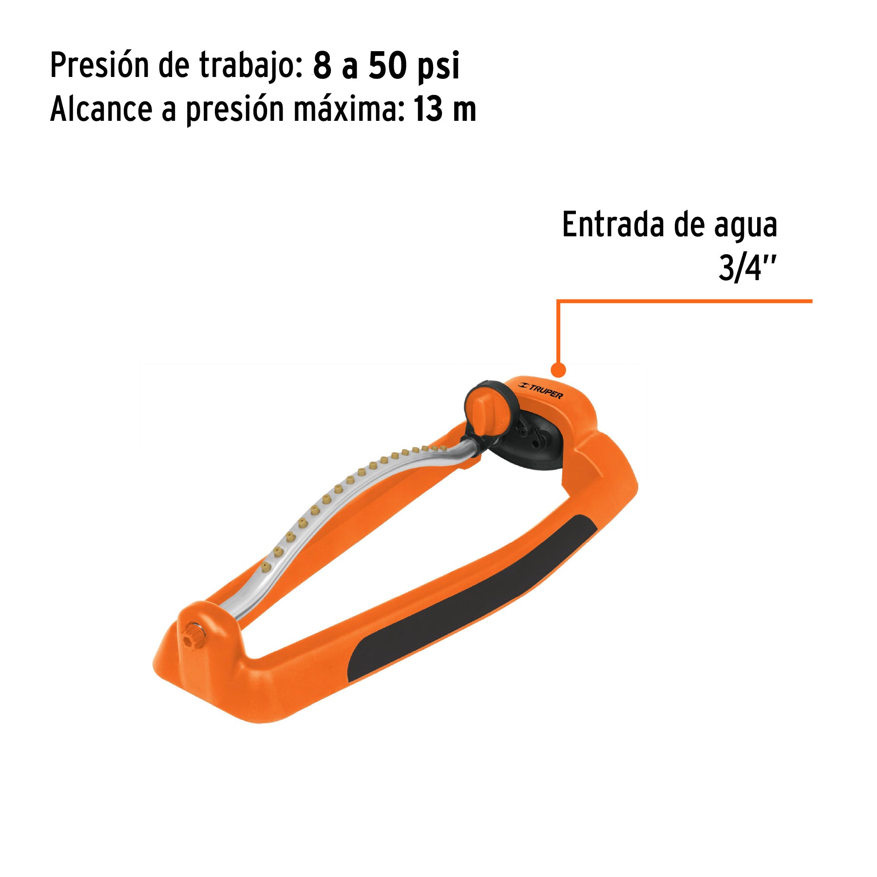 Aspersor oscilatorio, metal-plástico