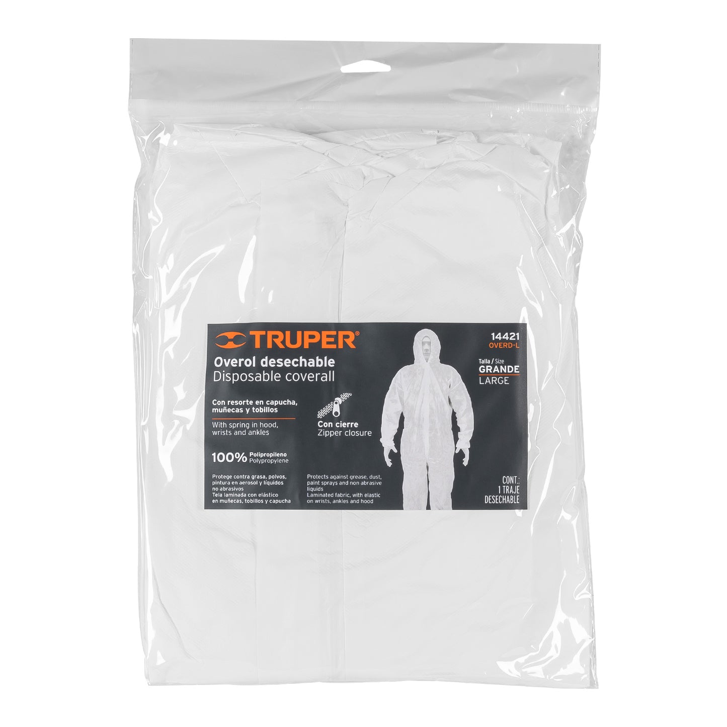 Overol desechable, talla grande