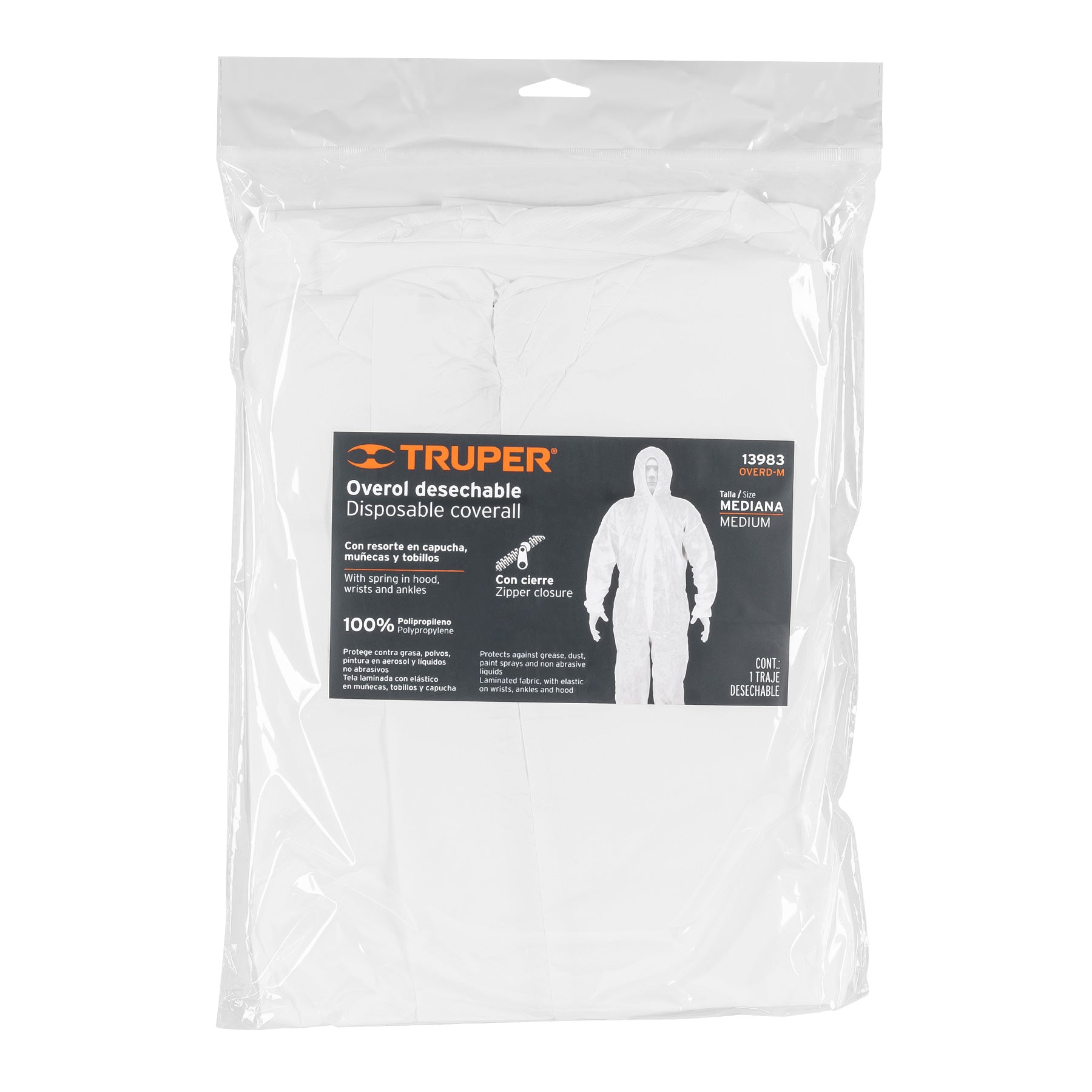 Overol desechable, talla mediana
