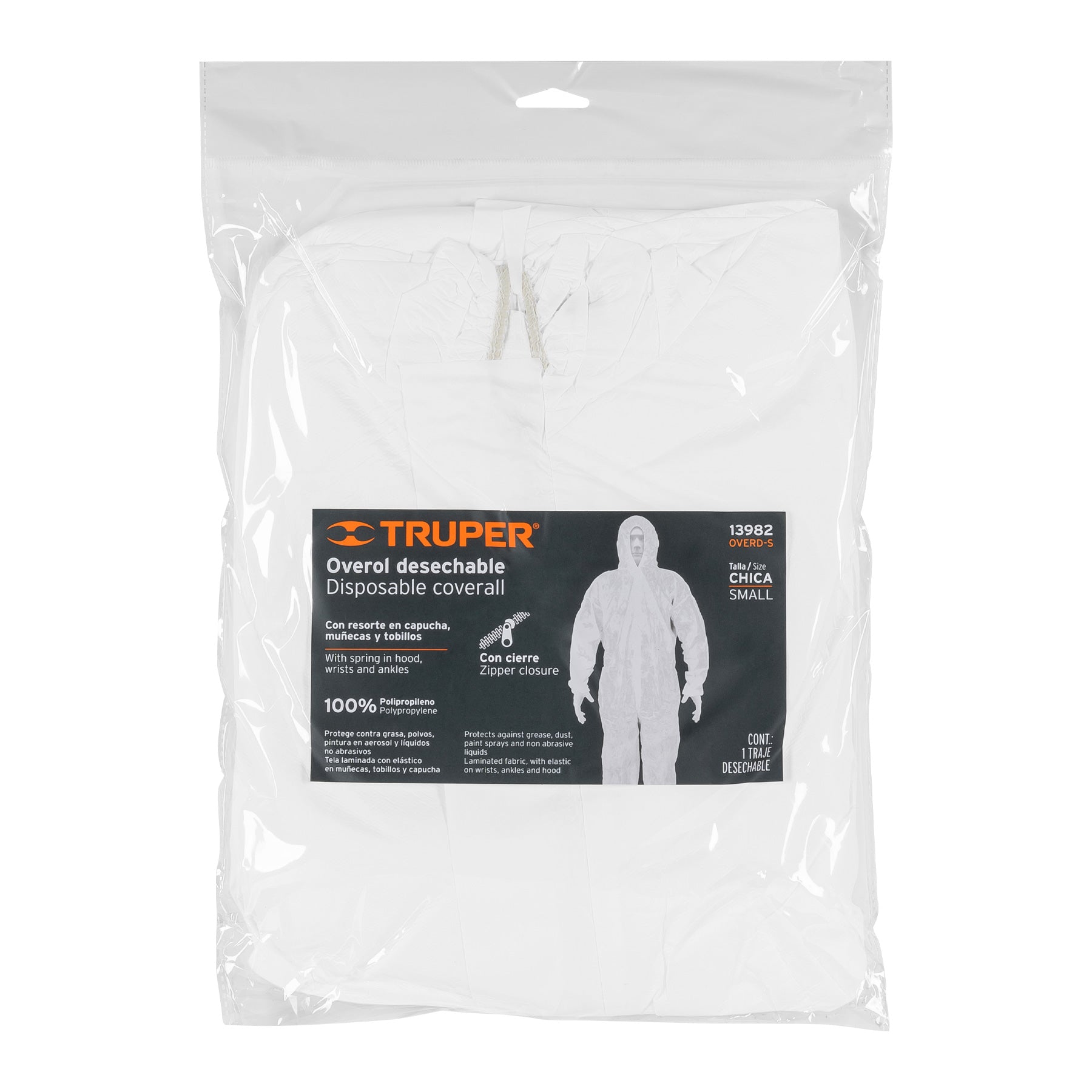 Overol desechable, talla chica